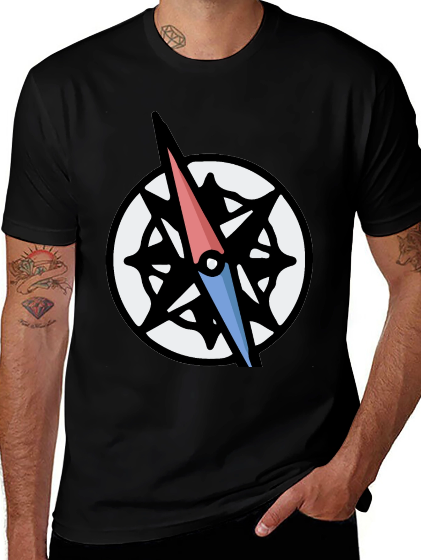 Variant 16 of Compass Graphic Black T-Shirt