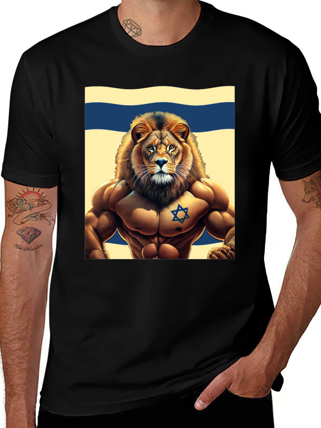 Variant 15 of Lion of Judah T-Shirt - Israel Flag