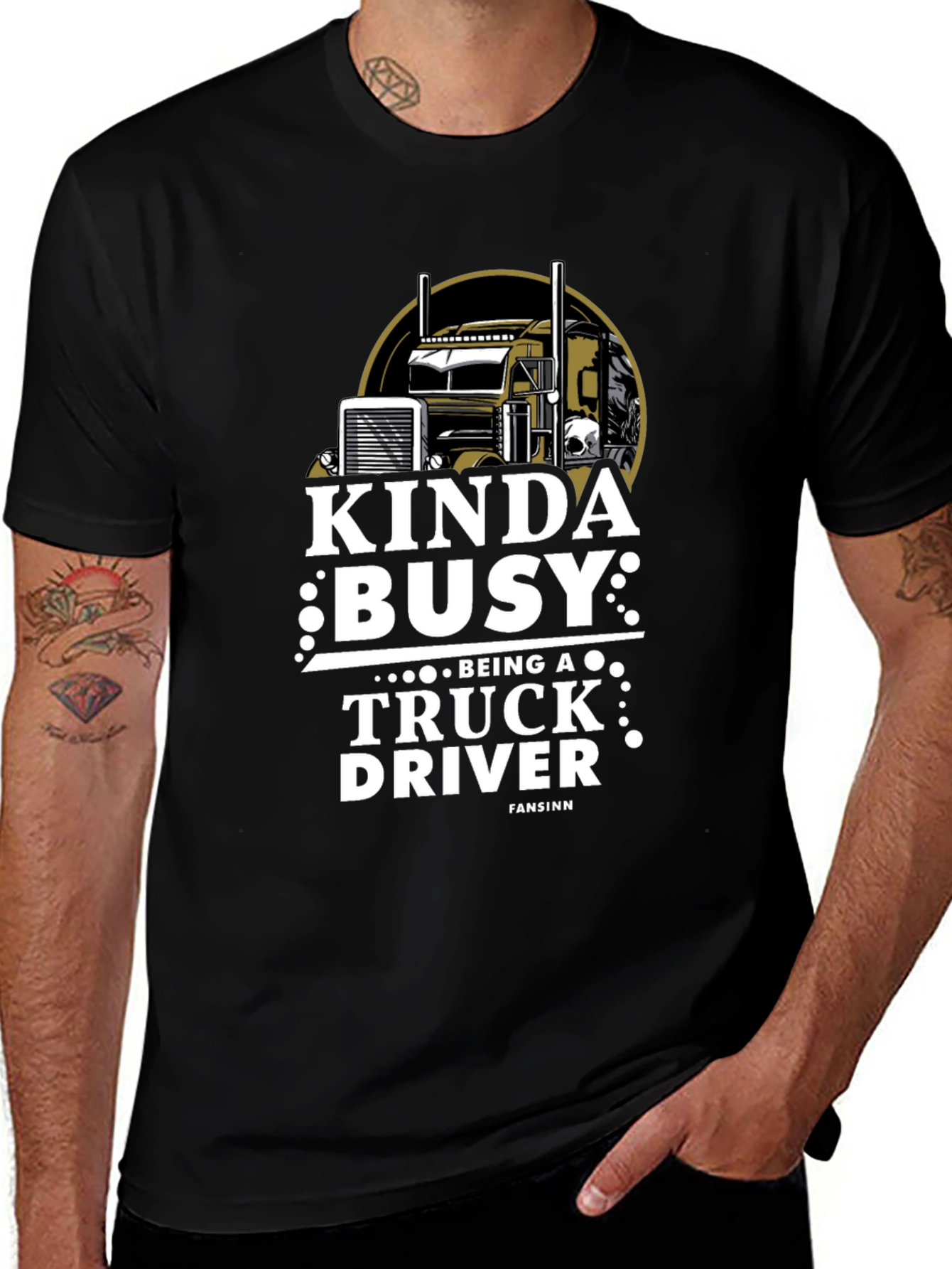 Variant 15 of Kinda Busy Truck Driver Graphic T-Shirt