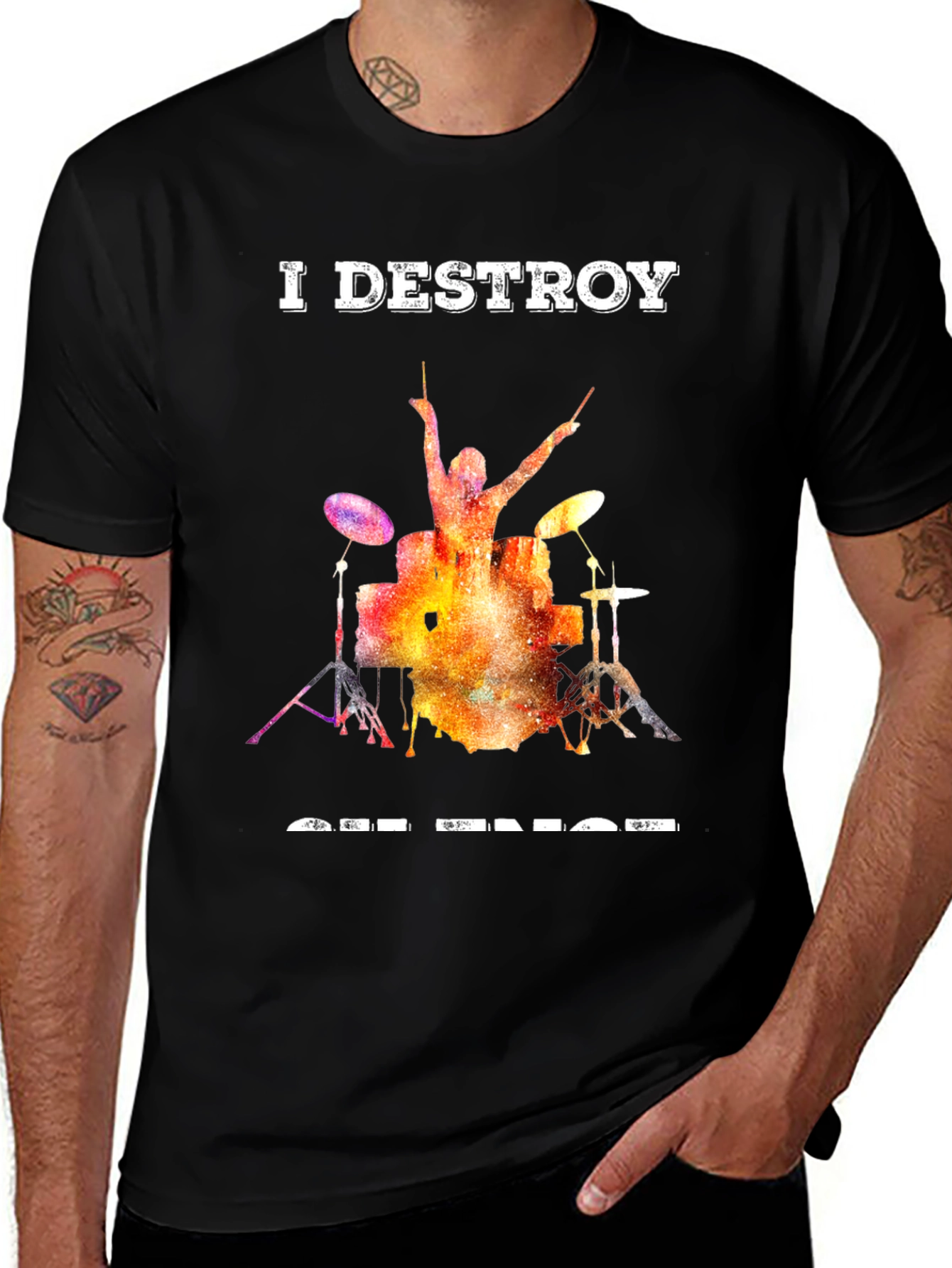 Variant 18 of I Destroy Set Rings Drummer T-Shirt
