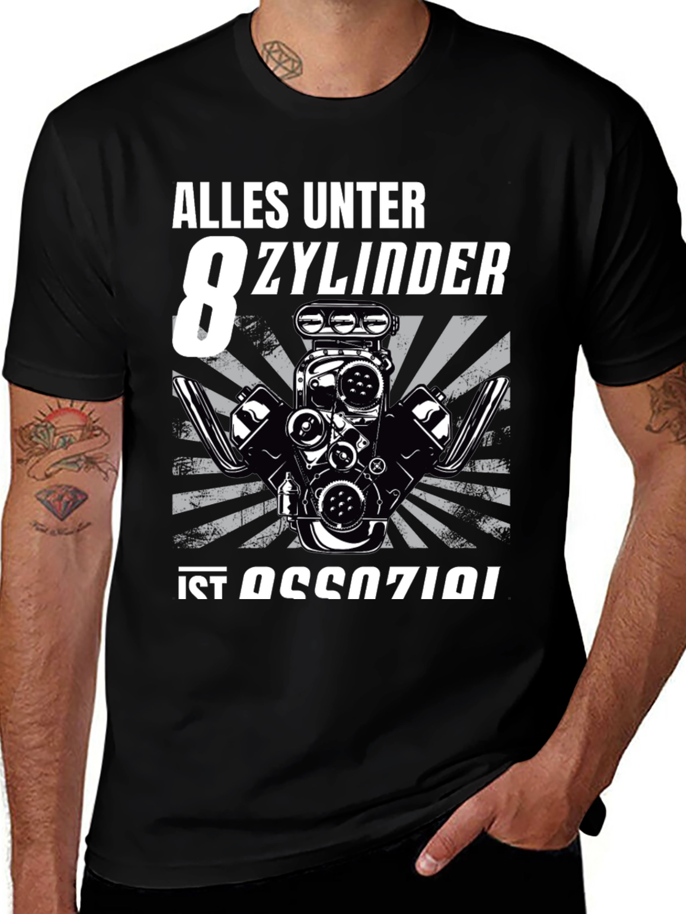 Variant 28 of Alles Unter 8 Zylinder Graphic Tee