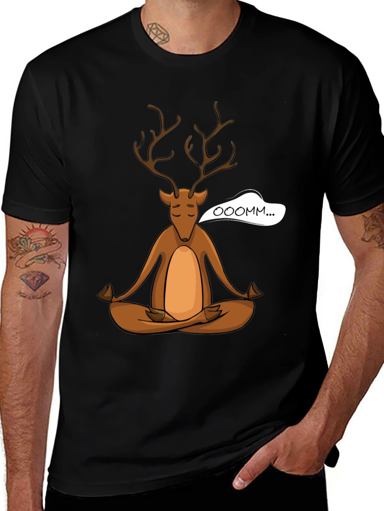 Variant 20 of Zen Deer T-Shirt - Meditating Buck Tee