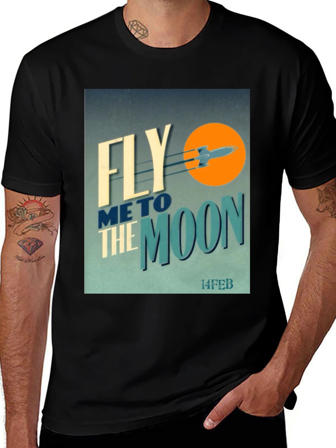 Variant 14 of Fly Me to the Moon Graphic T-Shirt - Retro Space Design