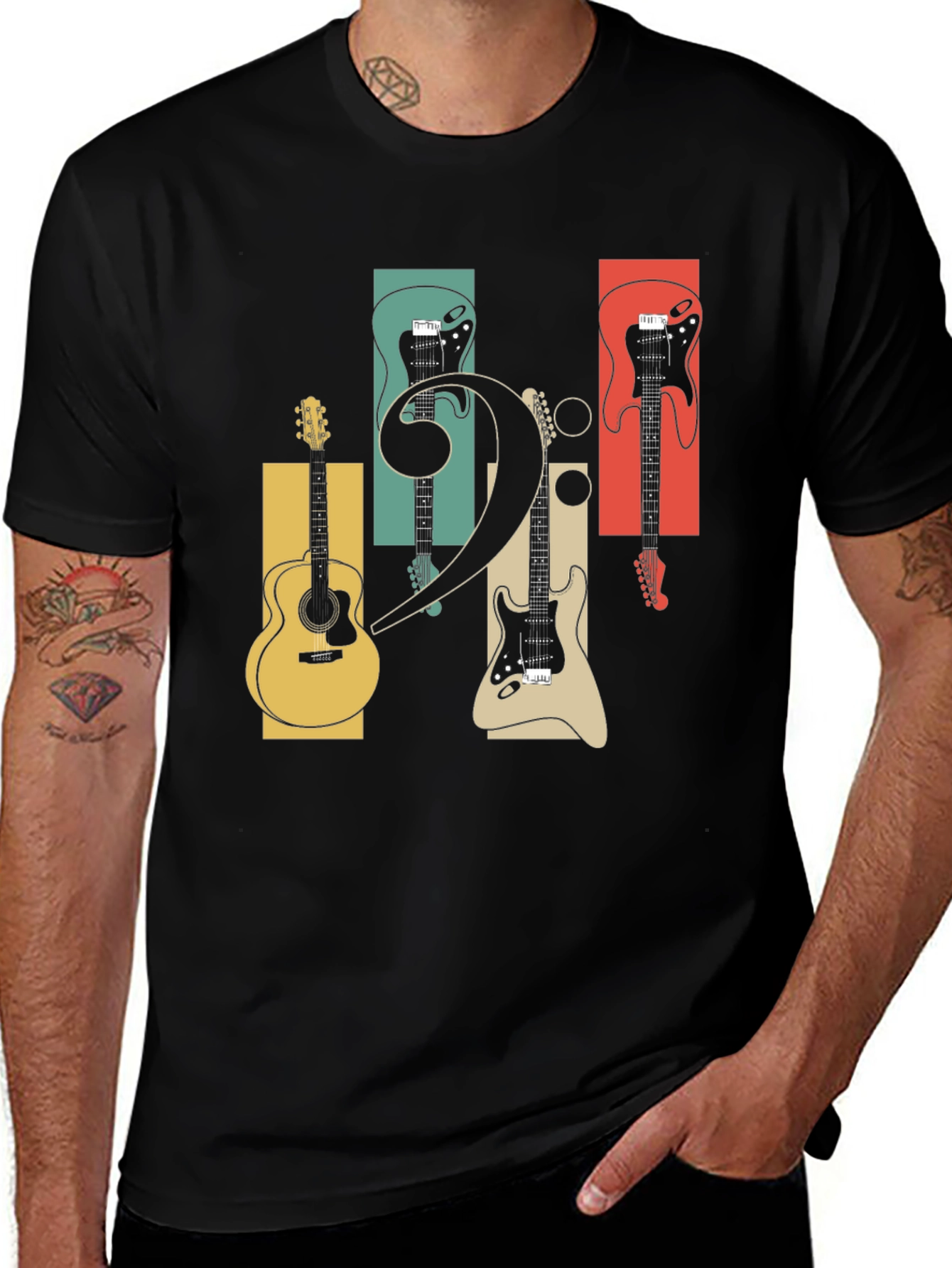 Variant 25 of Retro Music Guitar Graphic T-Shirt