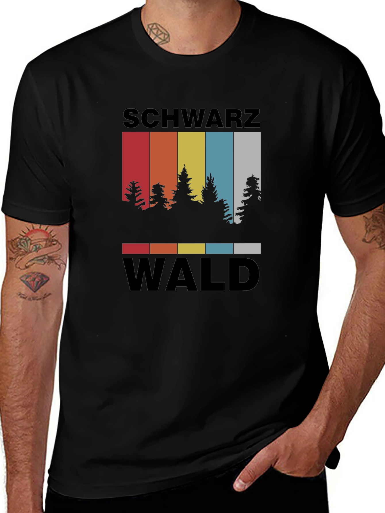Variant 23 of Schwarzwald Forest T-Shirt - Retro Tree Graphic Tee