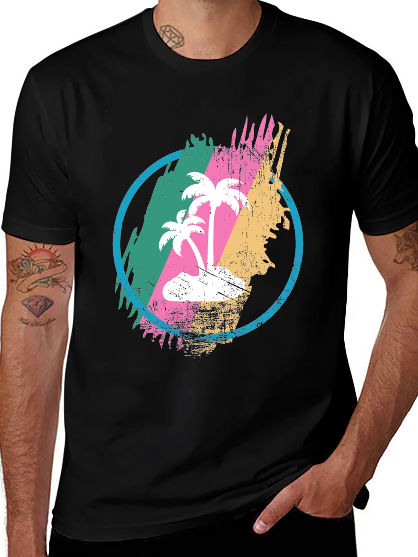 Variant 23 of Retro Palm Tee - Beach Vibes Shirt