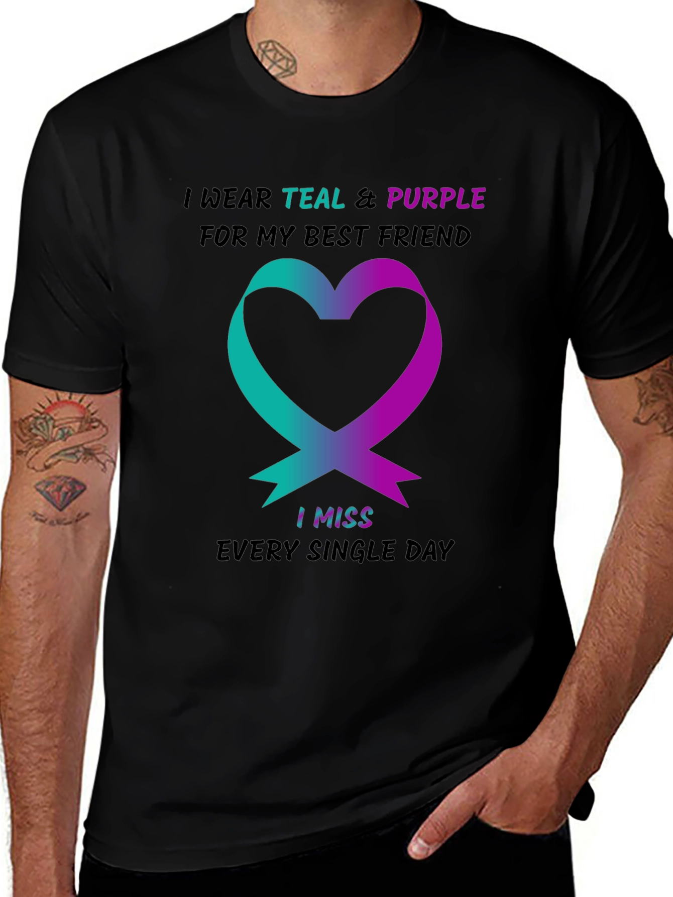 Variant 20 of Teal & Purple Ribbon Best Friend T-Shirt