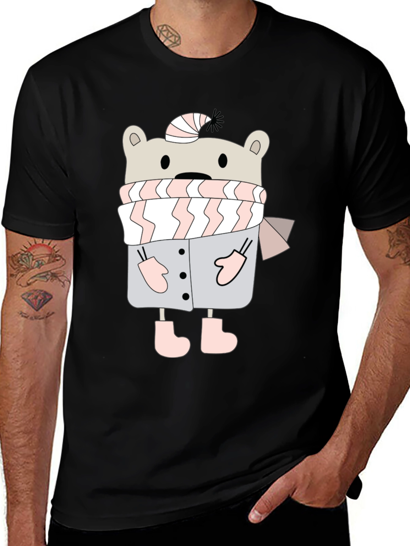 Cute Winter Bear Graphic T-Shirt