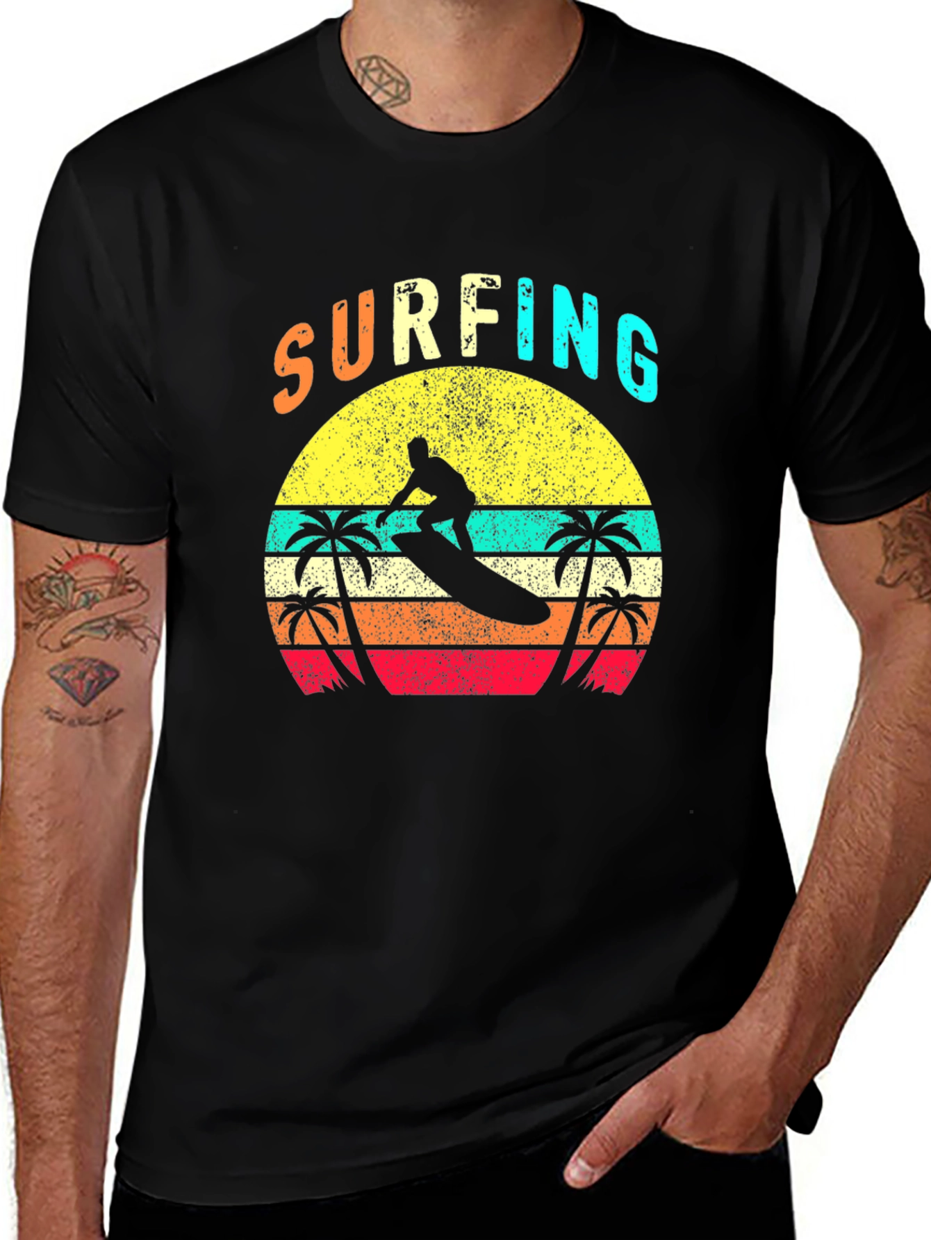 Variant 14 of Retro Surfing T-Shirt - Vintage Summer Vibes
