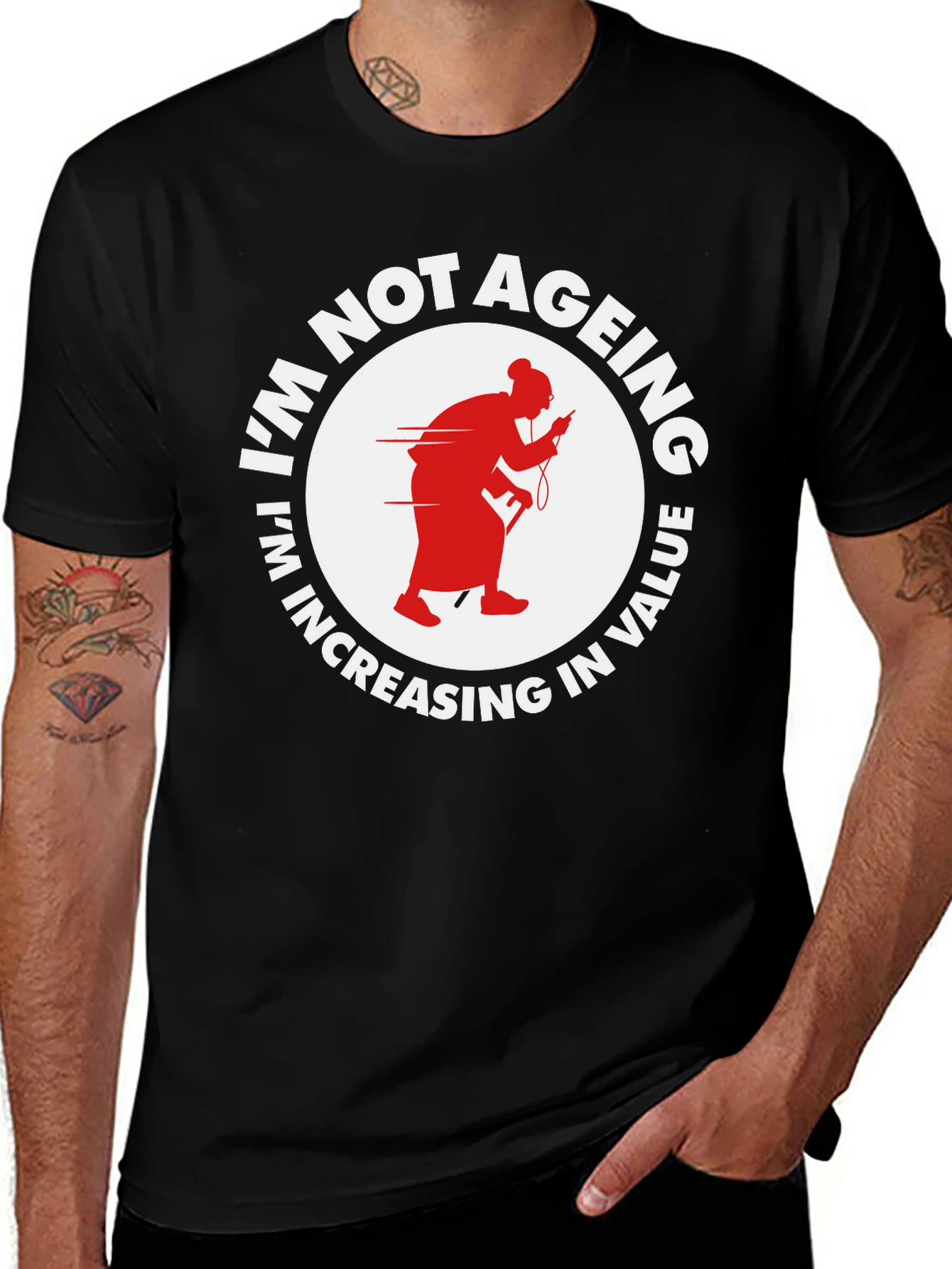 Variant 29 of I'm Not Ageing T-Shirt - Funny Old Lady Design