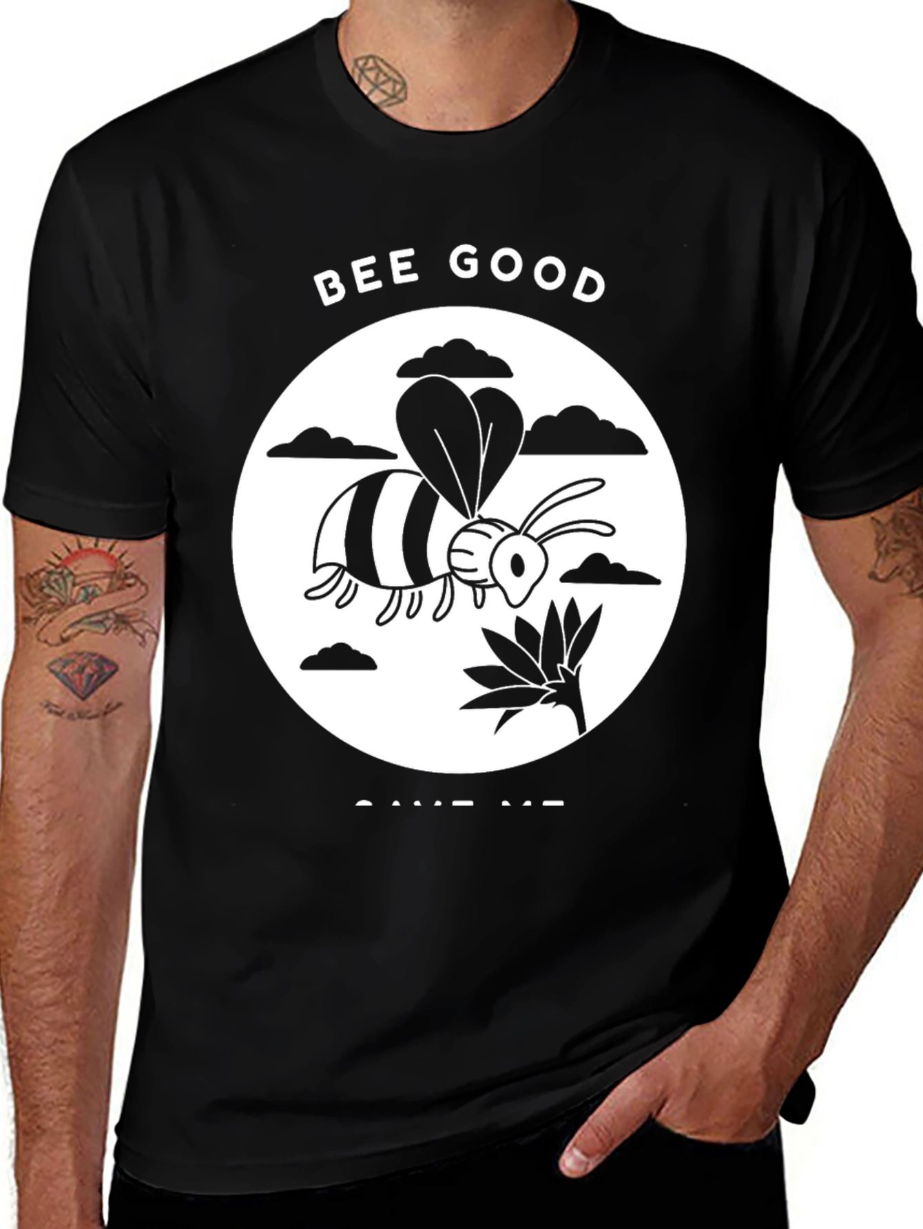 Variant 23 of Bee Good Graphic Tee - Black T-Shirt