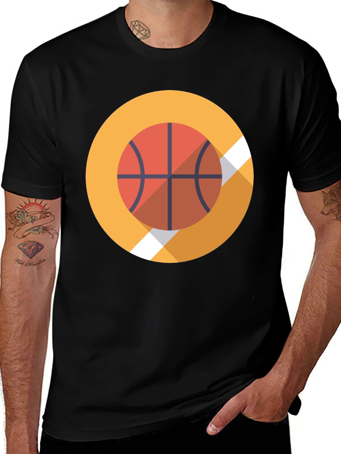 Variant 6 of Basketball Graphic Tee - Stylish Black Cotton T-Shirt