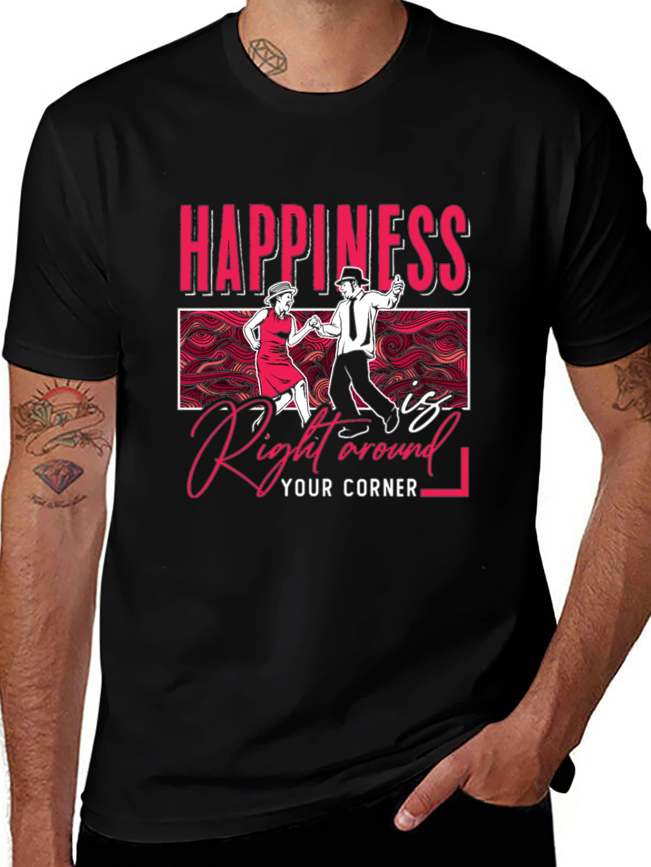 Variant 4 of Happiness Around the Corner Graphic Tee
