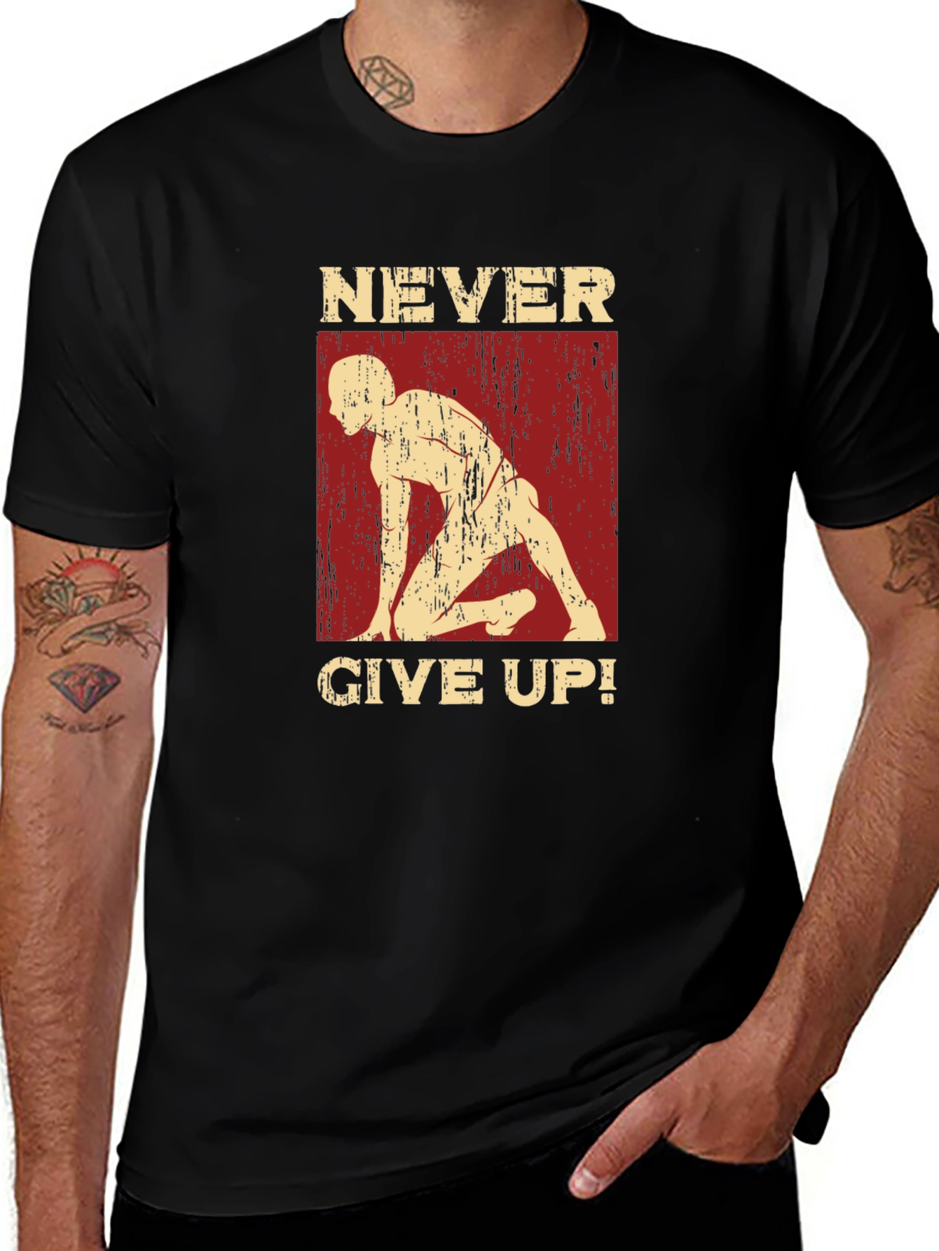 Variant 21 of Never Give Up Motivational Graphic Tee