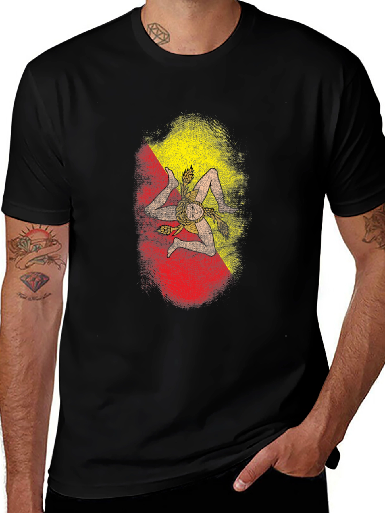 Variant 22 of Sicily Flag Graphic Tee - Island Pride T-Shirt