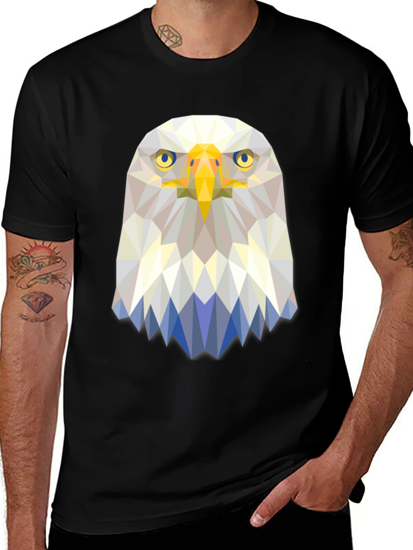 Variant 25 of Geometric Eagle Graphic Tee - Modern Poly Design