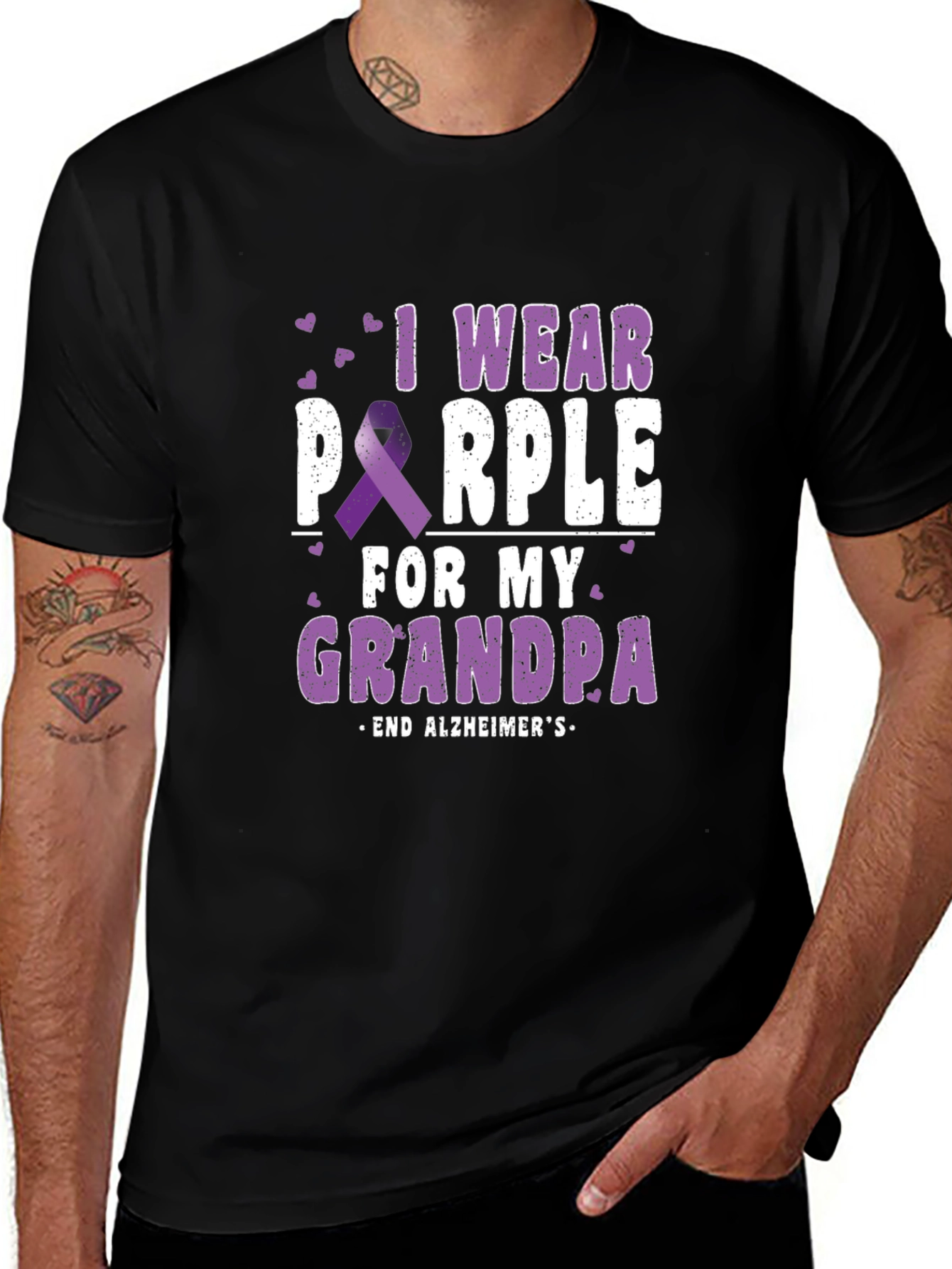 Purple Alzheimer's Awareness Grandpa T-Shirt