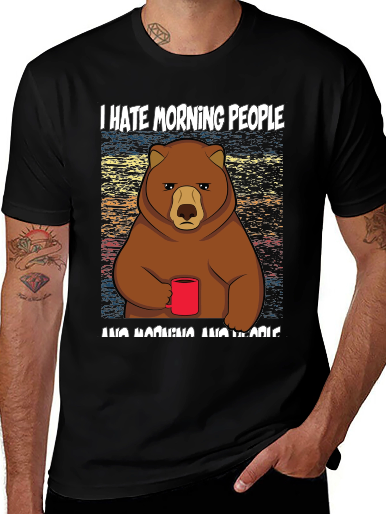 Variant 18 of I Hate Morning People Bear T-Shirt