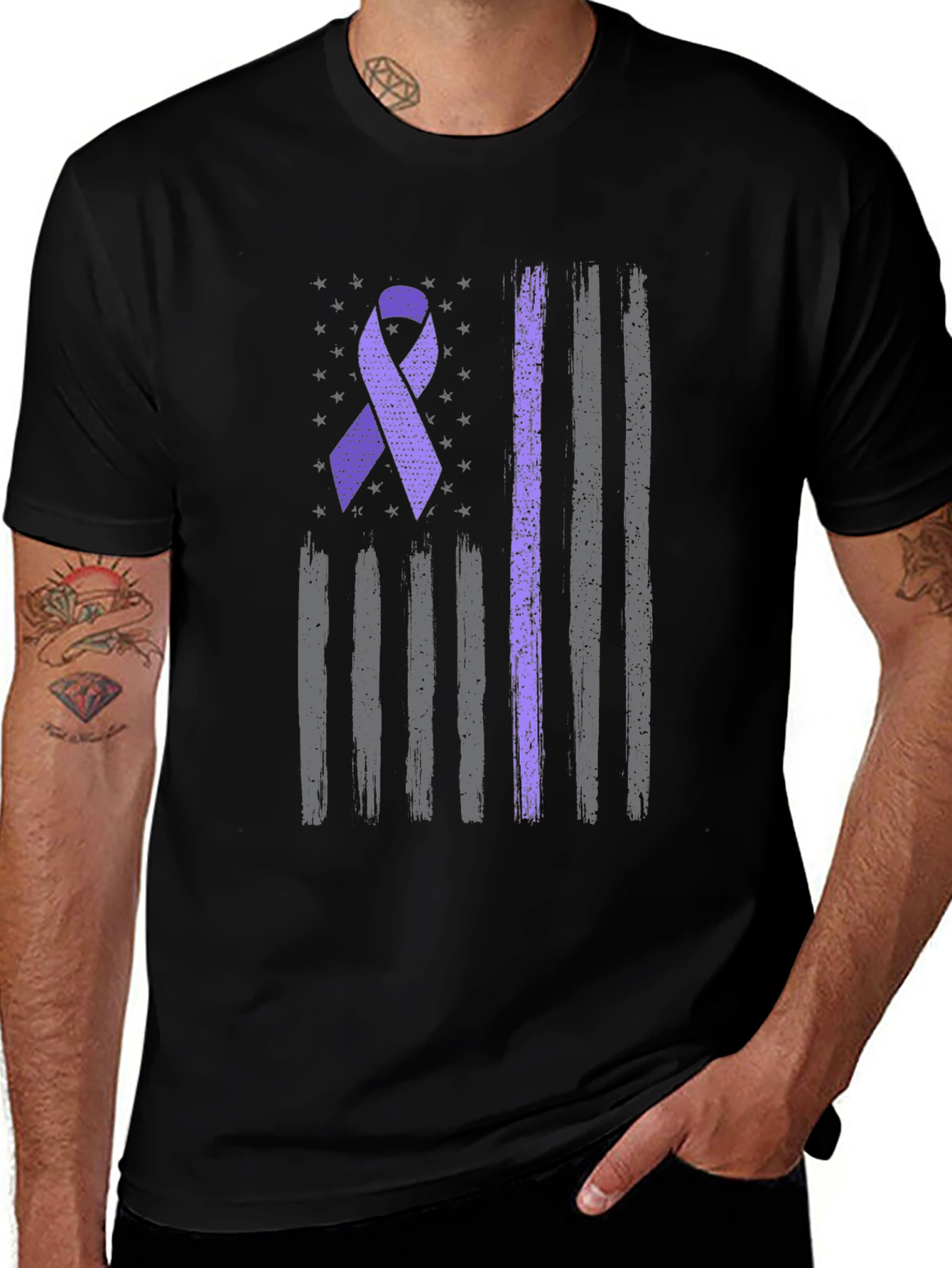 Awareness Ribbon Flag Graphic T-Shirt