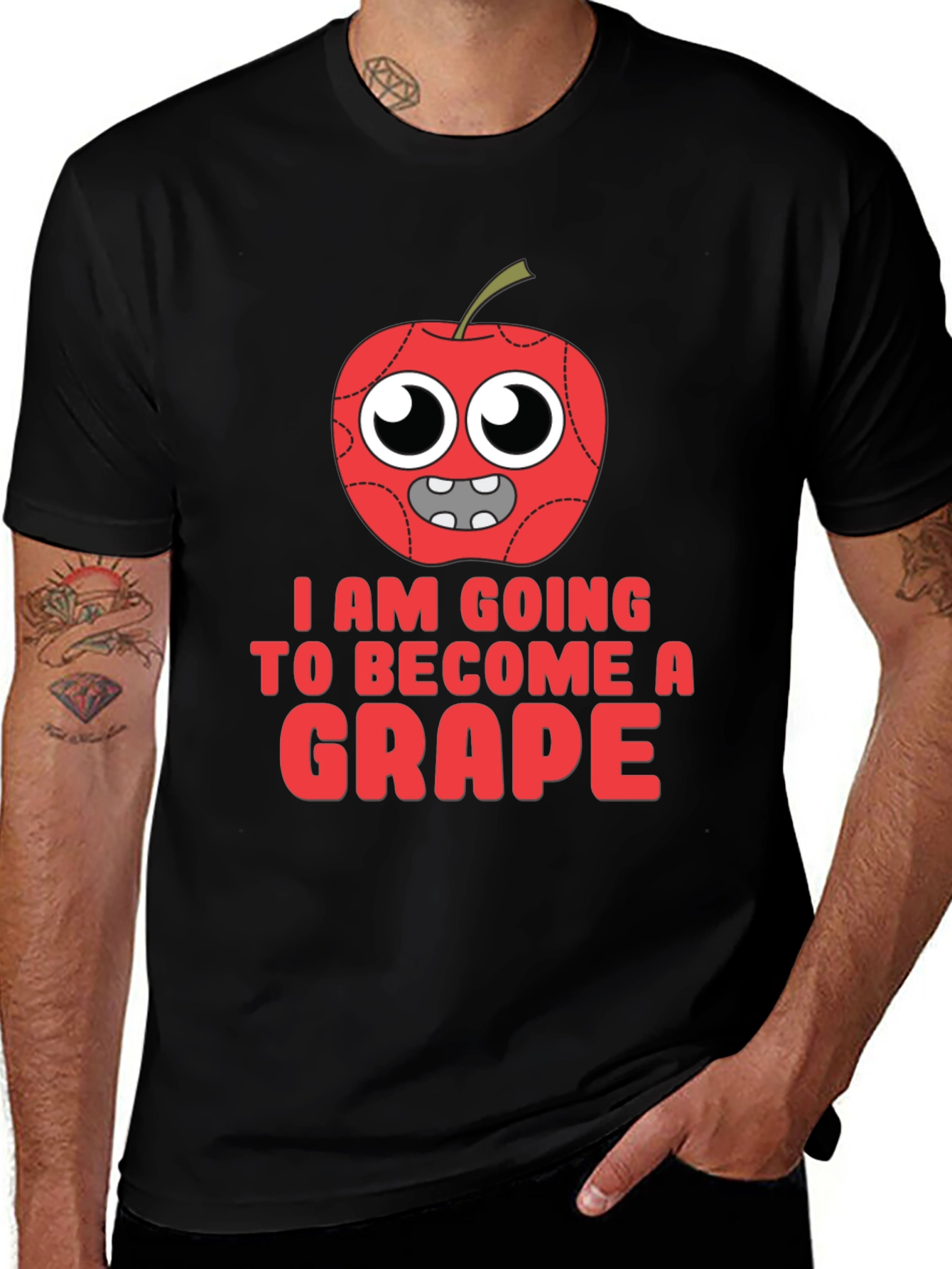 Variant 8 of Funny Apple Becoming Grape Graphic T-Shirt