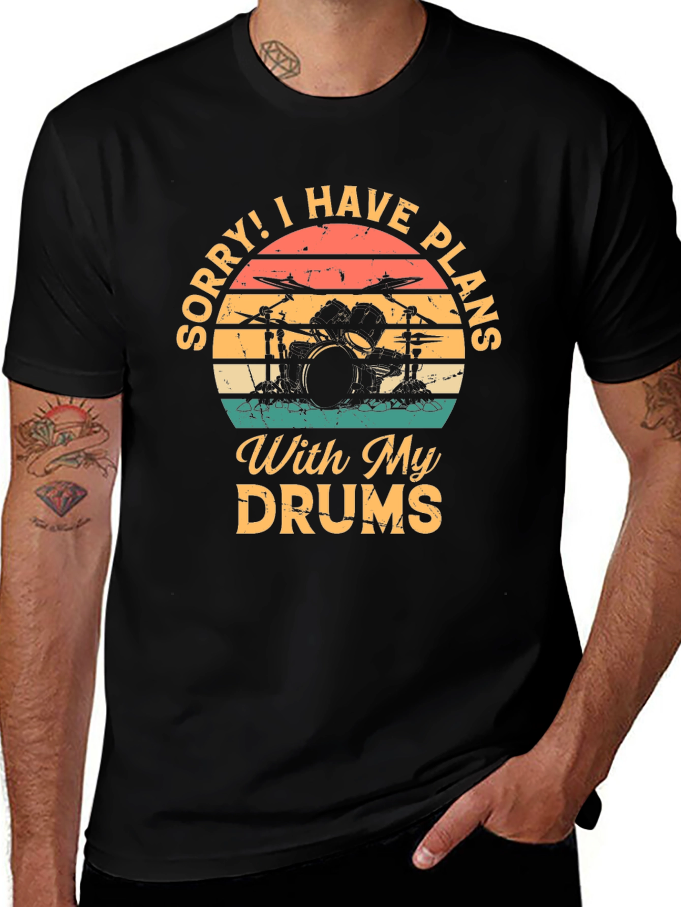 Variant 21 of Drummer Plans T-Shirt: Sorry, I Have Plans With My Drums