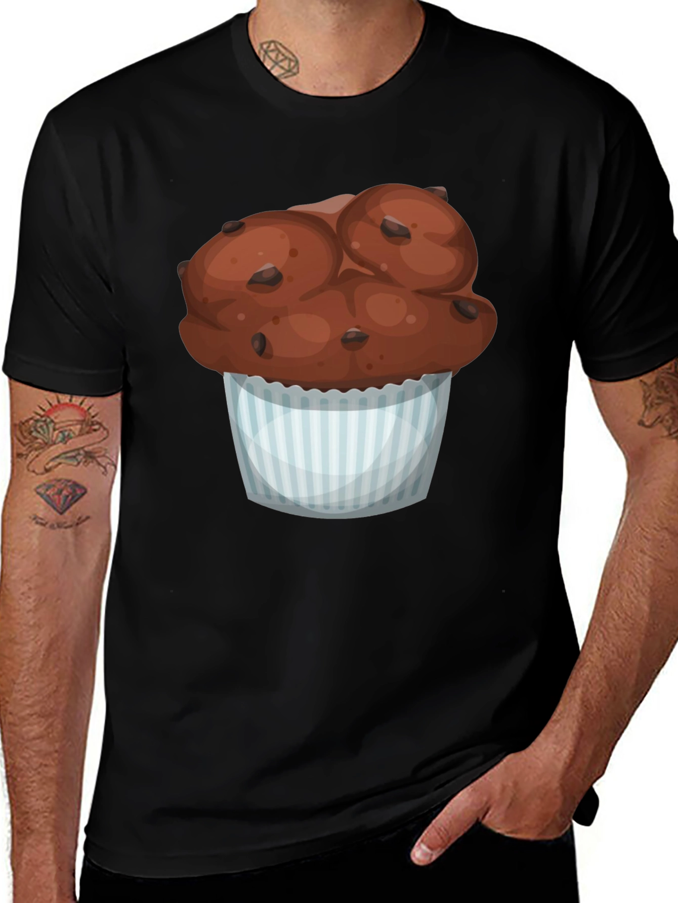 Variant 27 of Chocolate Muffin Graphic Tee - Unisex Black T-Shirt