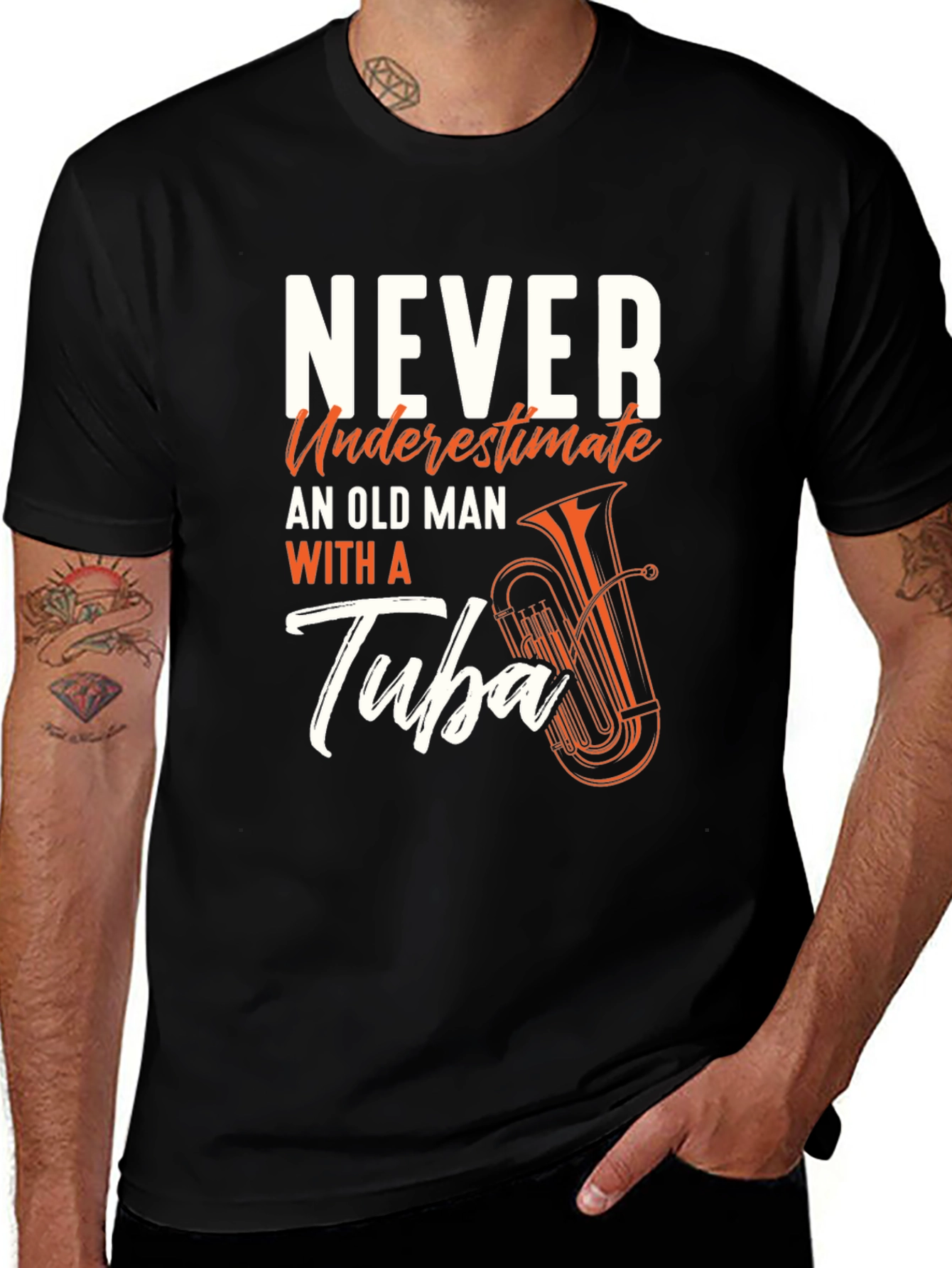 Variant 27 of Never Underestimate Old Man with Tuba T-Shirt