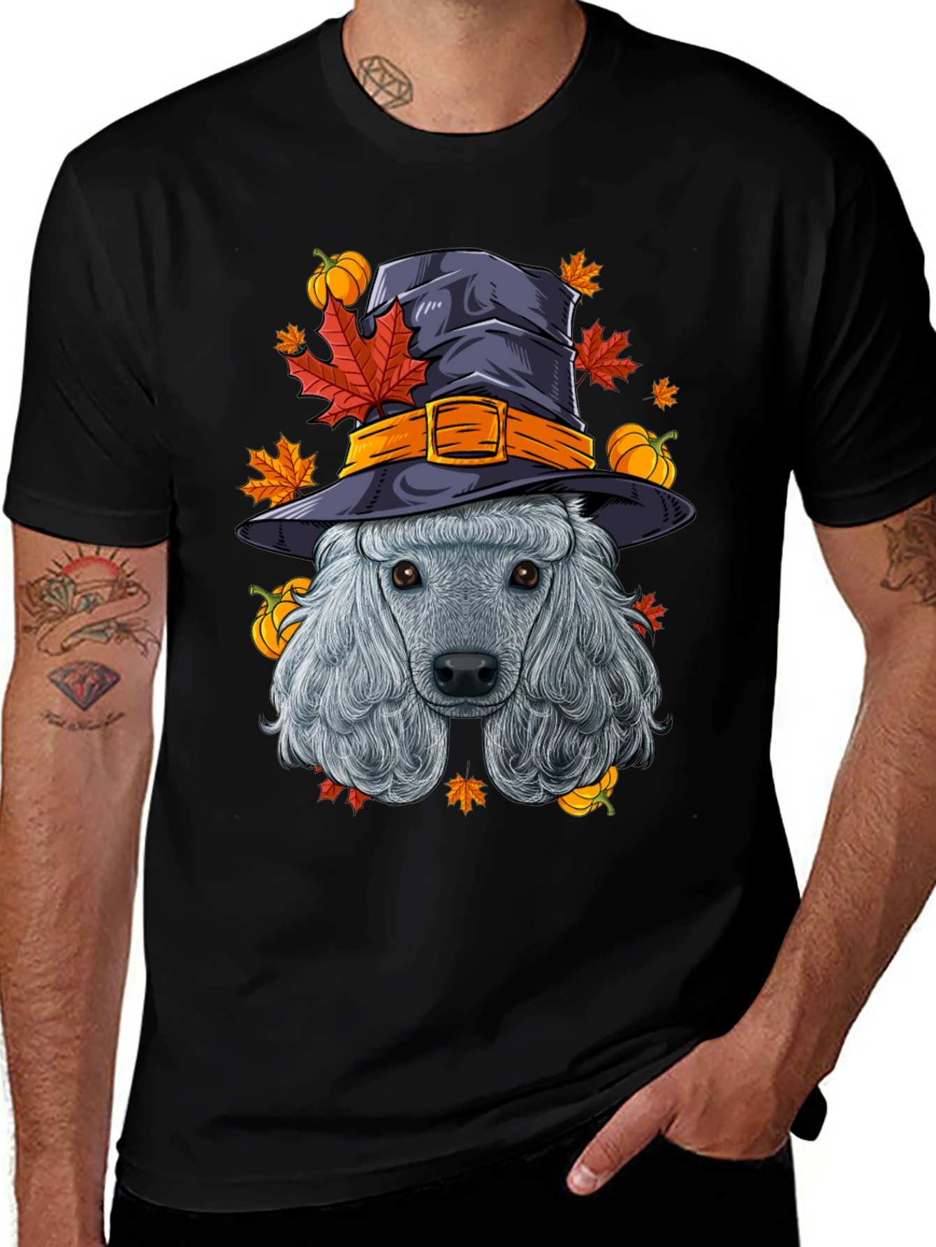 Halloween Poodle Witch T-Shirt