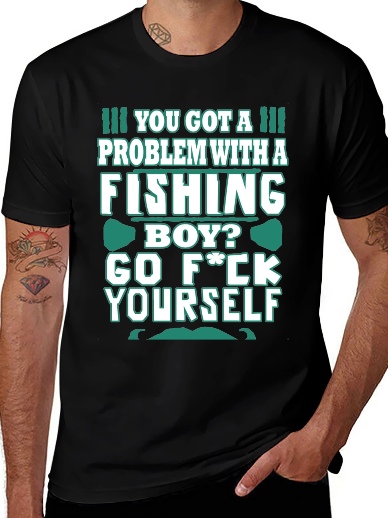 Variant 30 of Fishing Boy Graphic Tee - Bold Sarcastic Humor