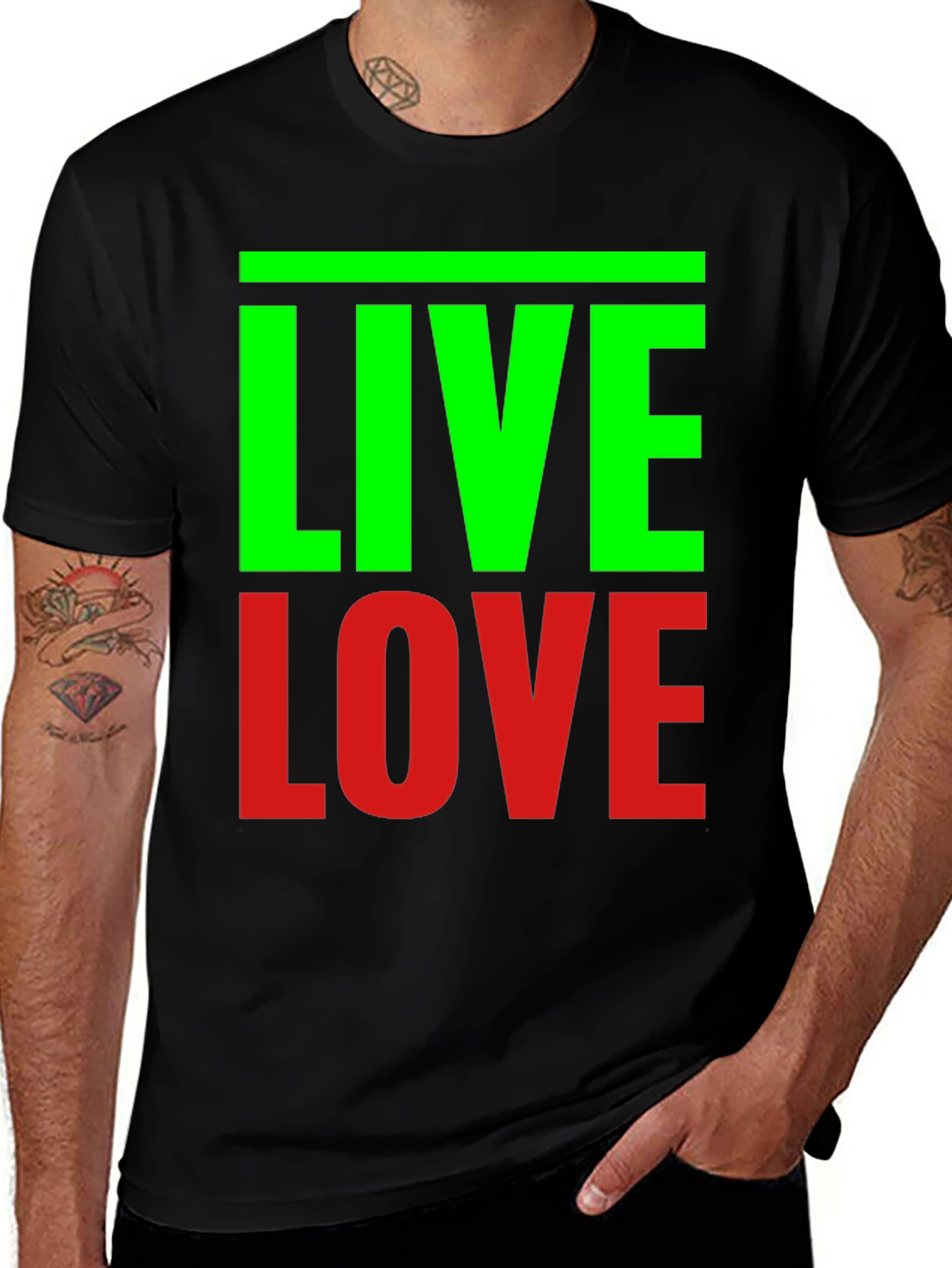 Variant 21 of Live Love Graphic Tee - Black