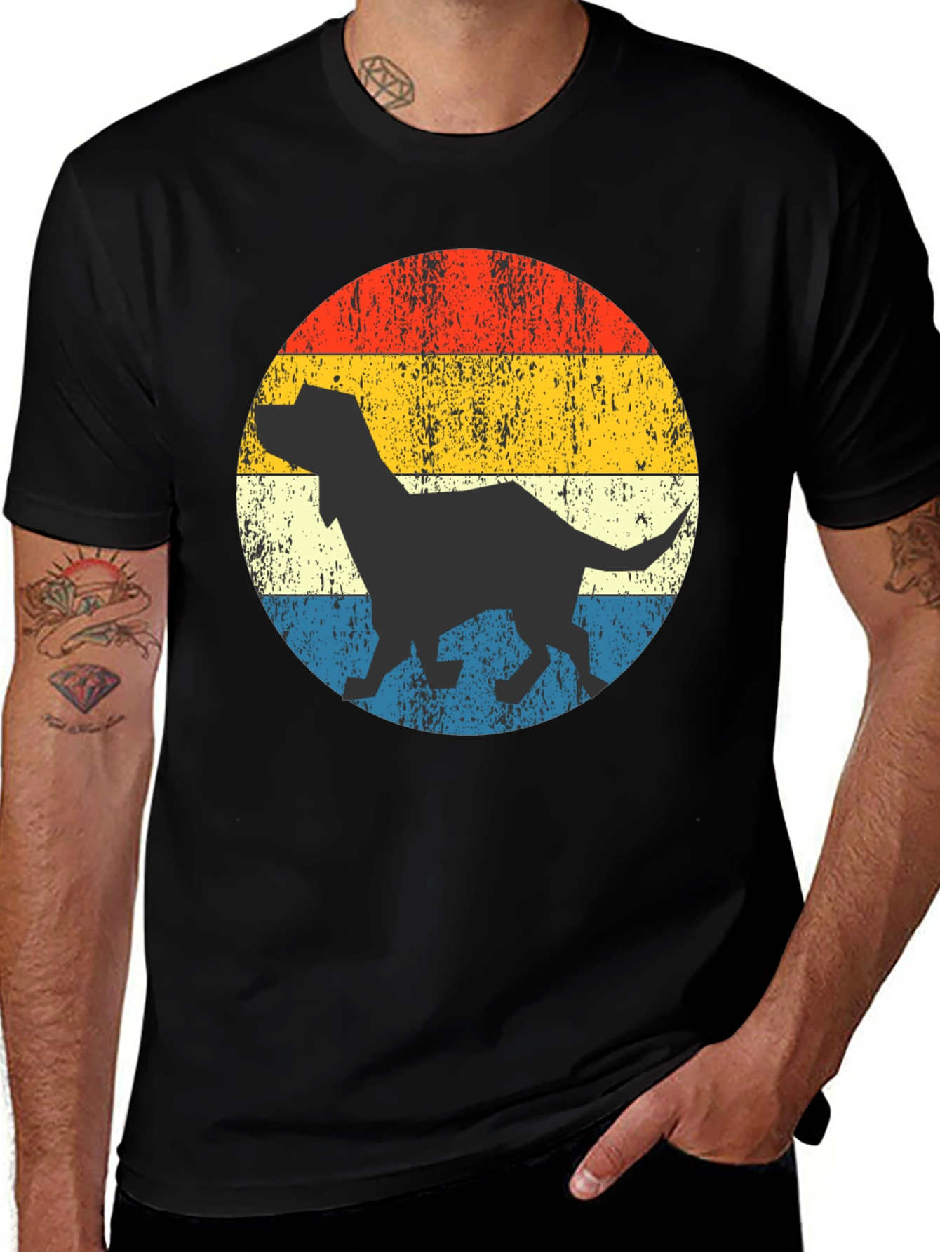 Variant 2 of Retro Dog Silhouette T-Shirt - Vintage Style Graphic Tee