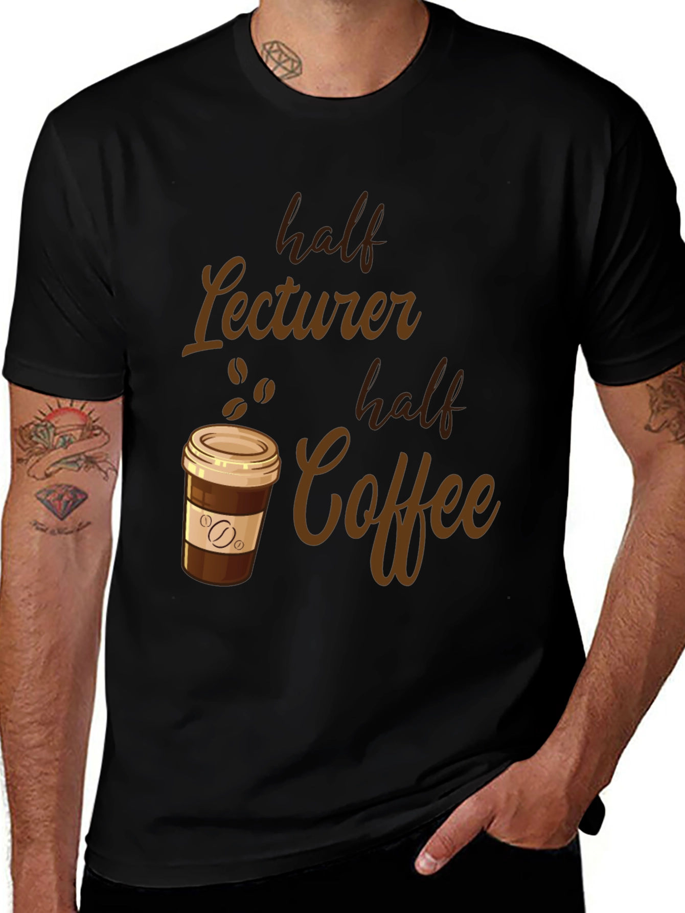 Variant 14 of Half Lecturer, Half Coffee Funny T-Shirt