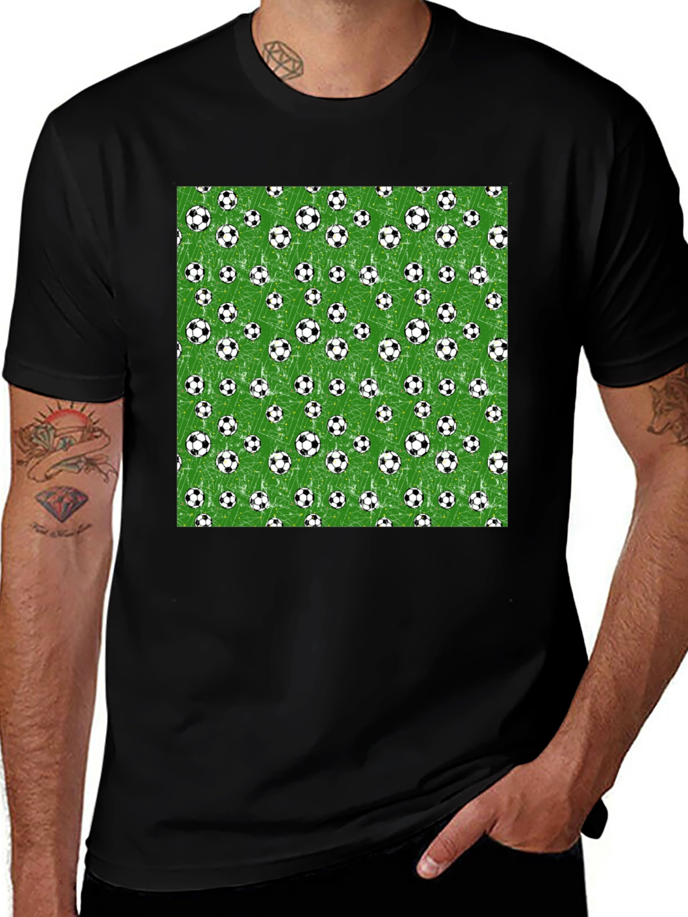 Variant 24 of Soccer Ball Print Tee - Stylish & Sporty Casual Wear