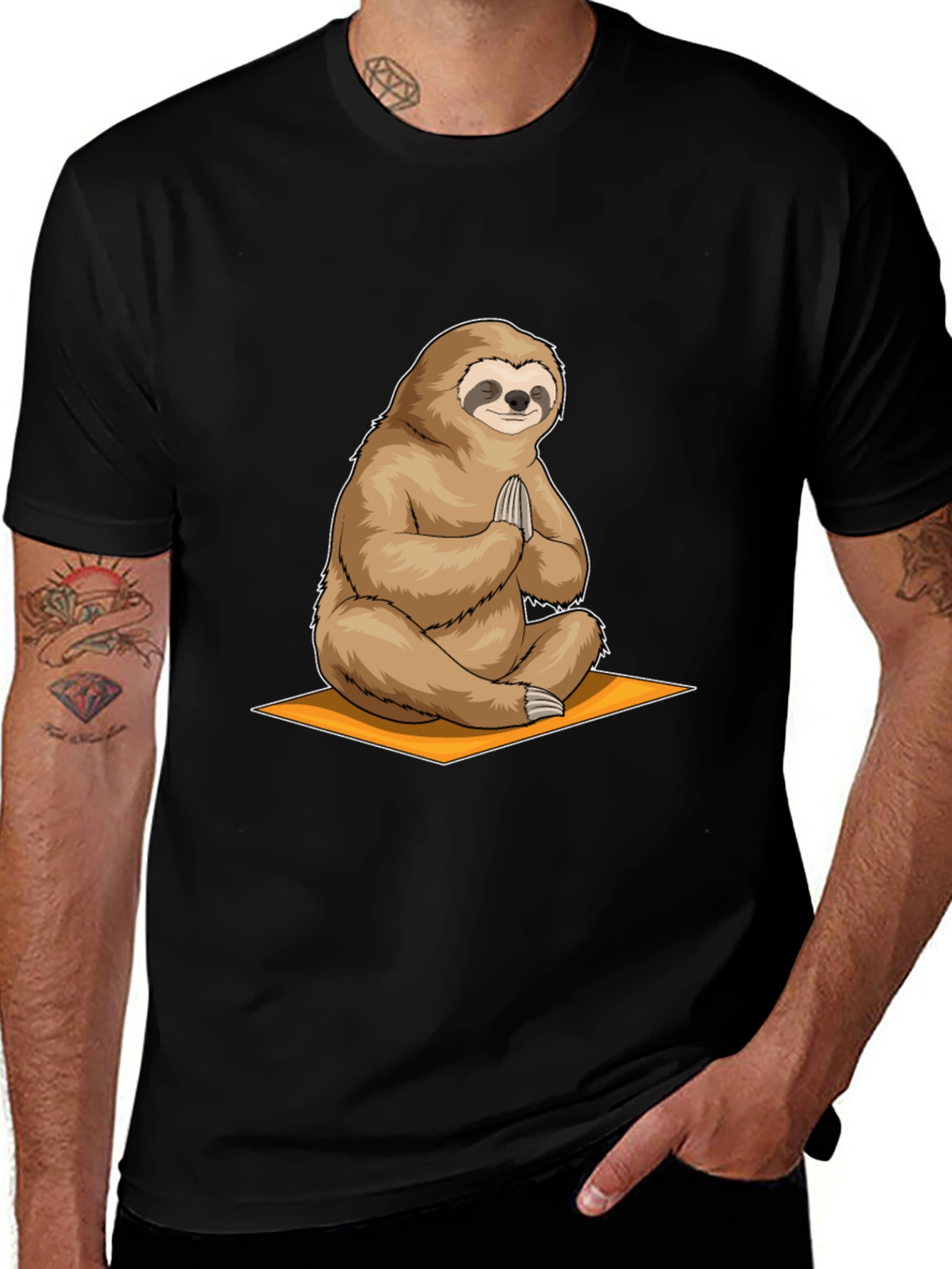 Variant 20 of Meditating Sloth Graphic Tee - Relaxation Shirt