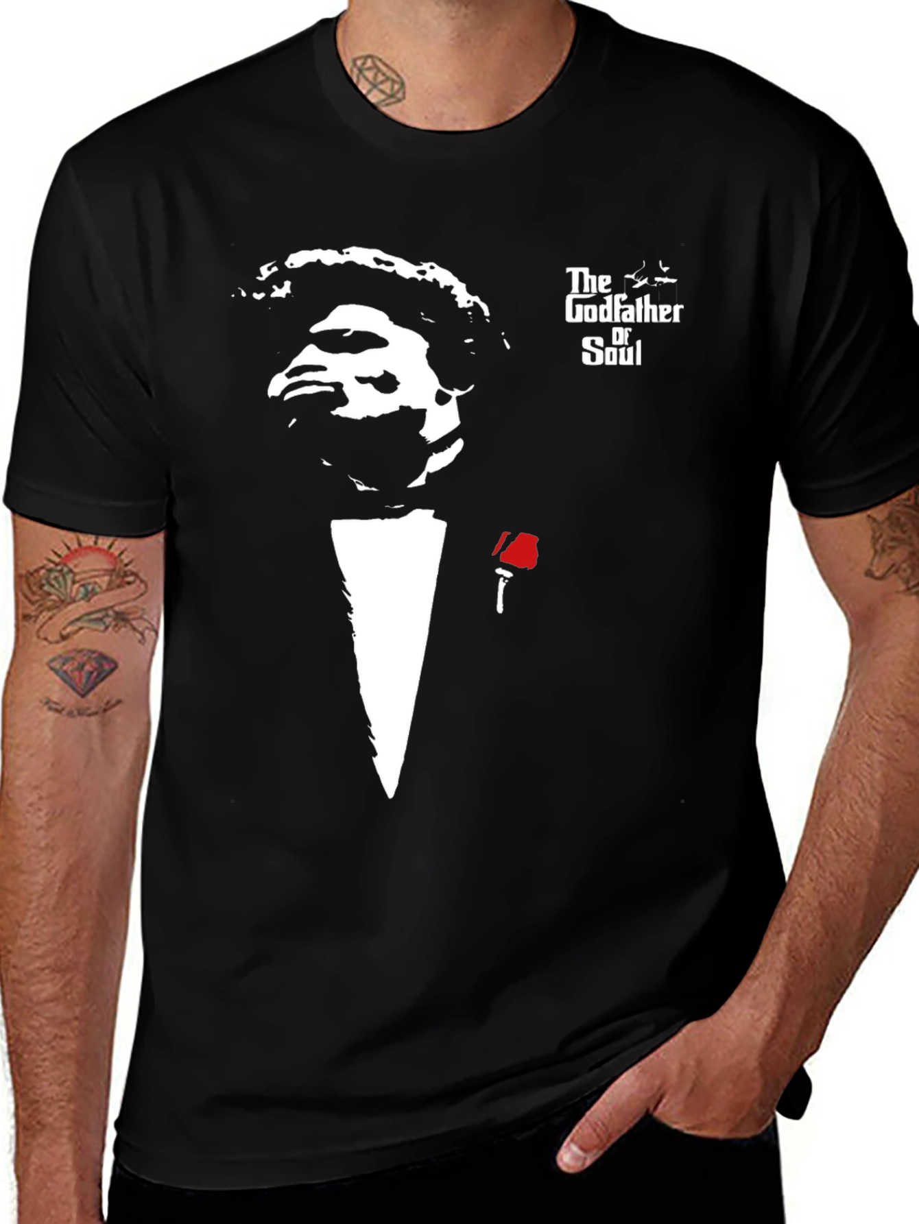 Variant 7 of The Godfather of Soul Black Graphic T-Shirt