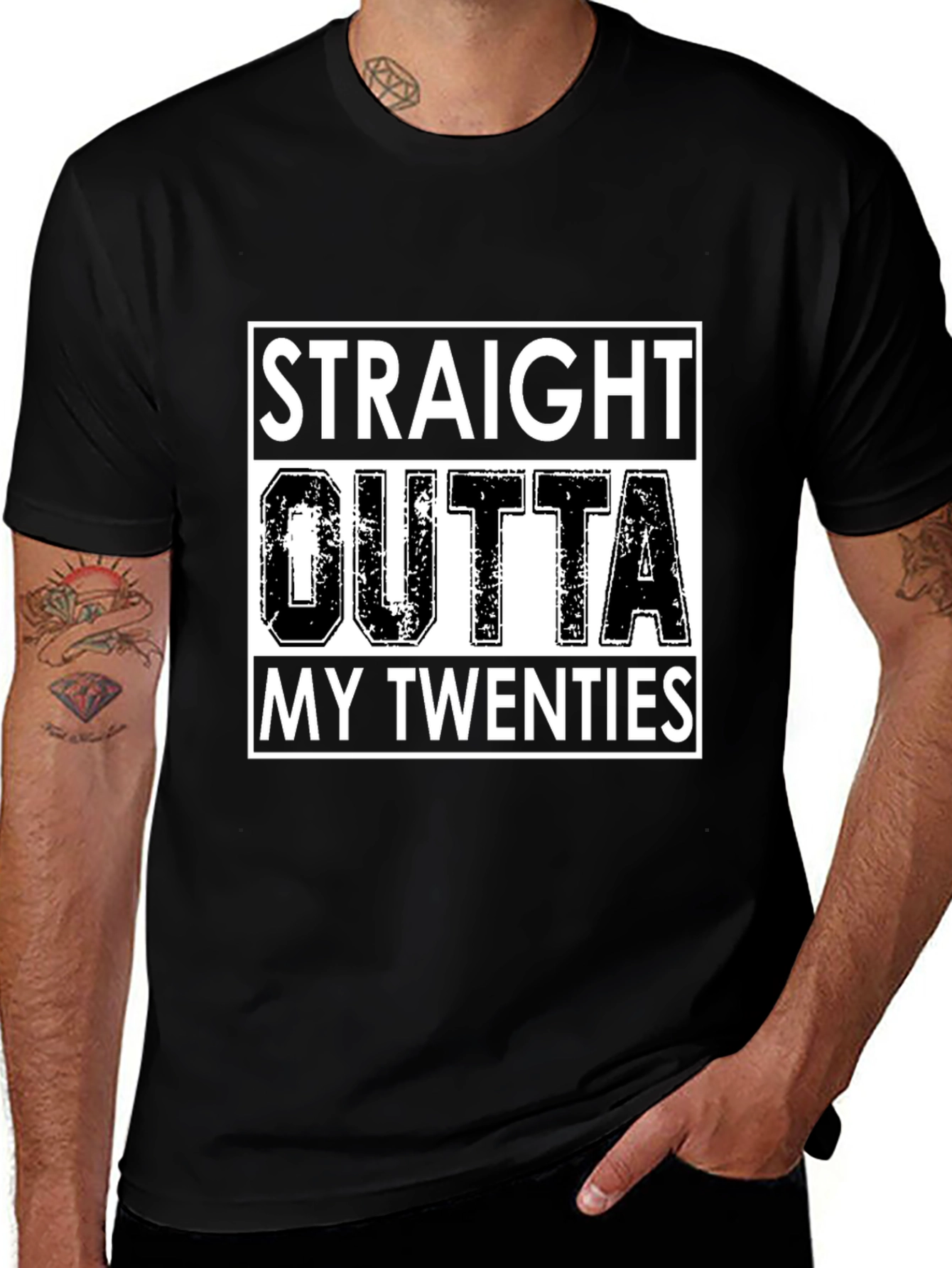 Black Straight Outta My Twenties Graphic Tee main image