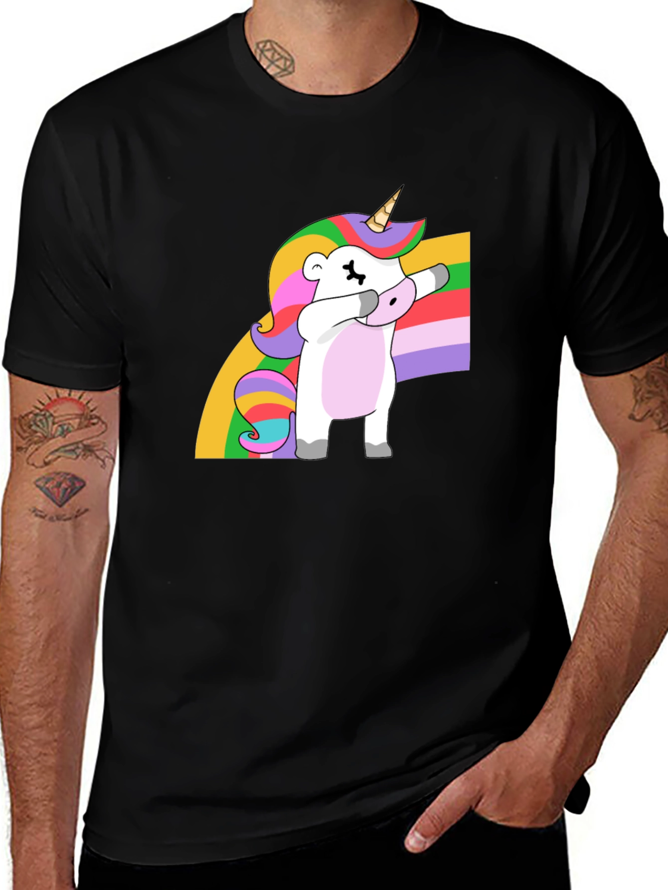 Variant 27 of Dabbing Unicorn Rainbow T-Shirt - Trendy & Unique