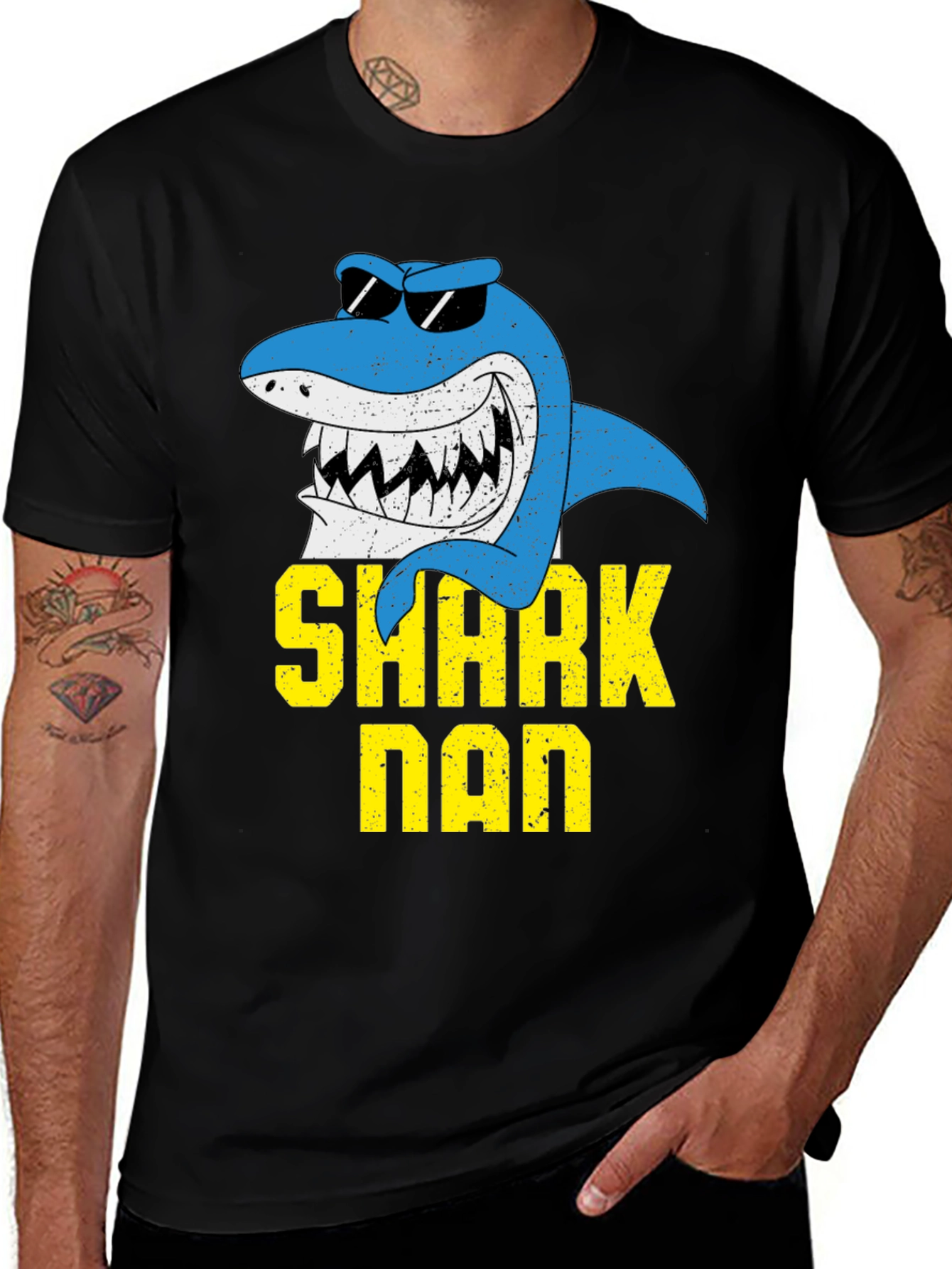 Shark Nan Graphic Tee - Cool Cartoon Shark