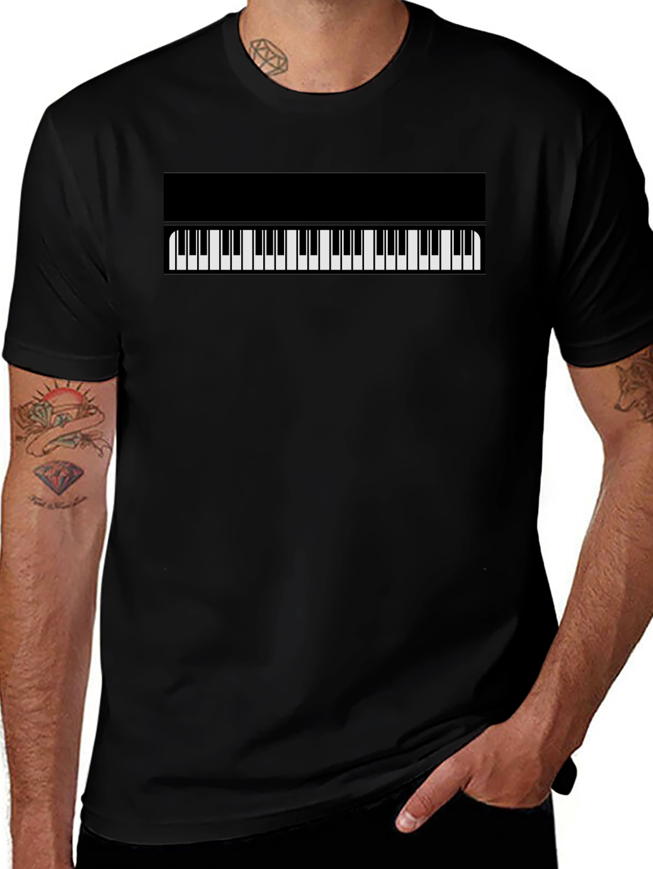 Variant 24 of Piano Keys Graphic Tee - Classic Black T-Shirt