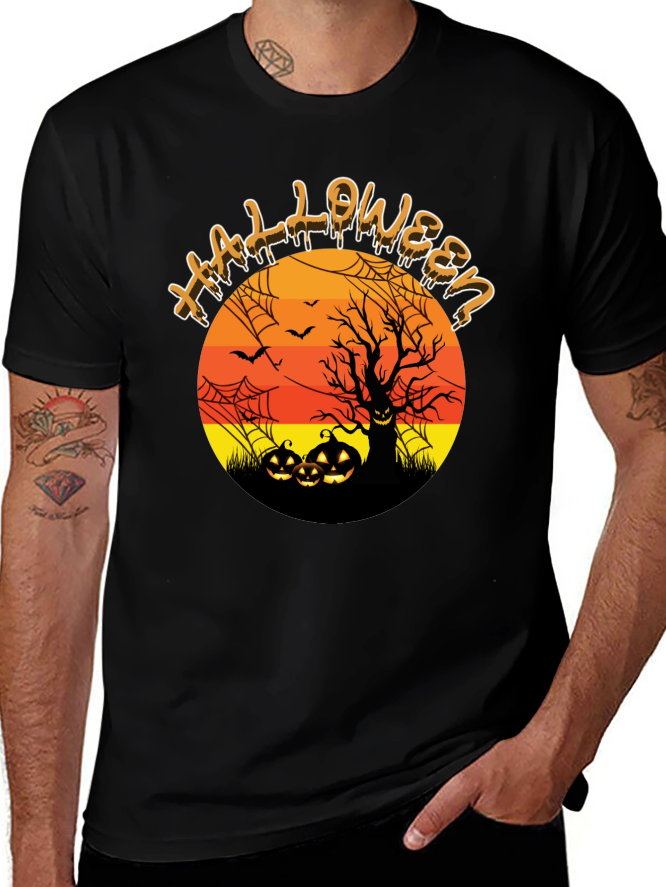 Halloween Theme Graphic Tee - Spooky Season Apparel