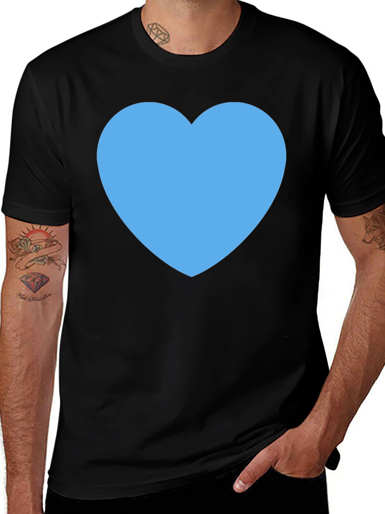 Variant 21 of Heart Graphic Black T-Shirt - Express Your Love