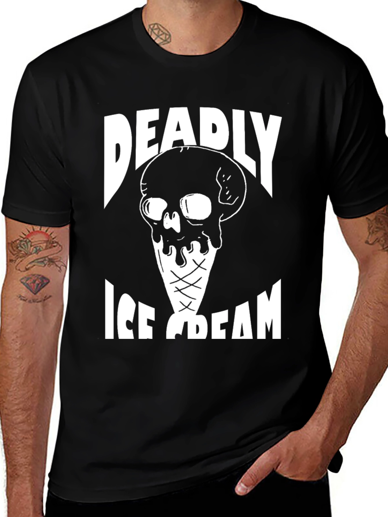 Variant 30 of Deadly Ice Cream Graphic T-Shirt - Black