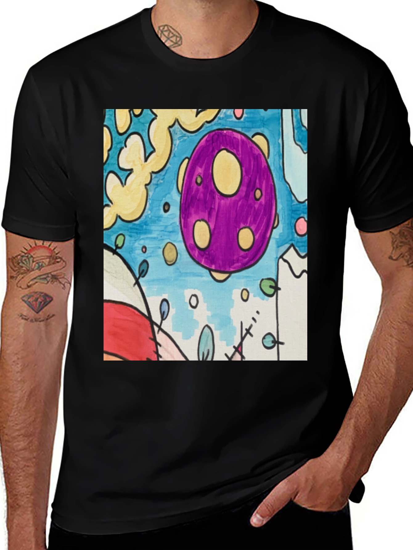 Variant 9 of Abstract Egg Art Black Tee