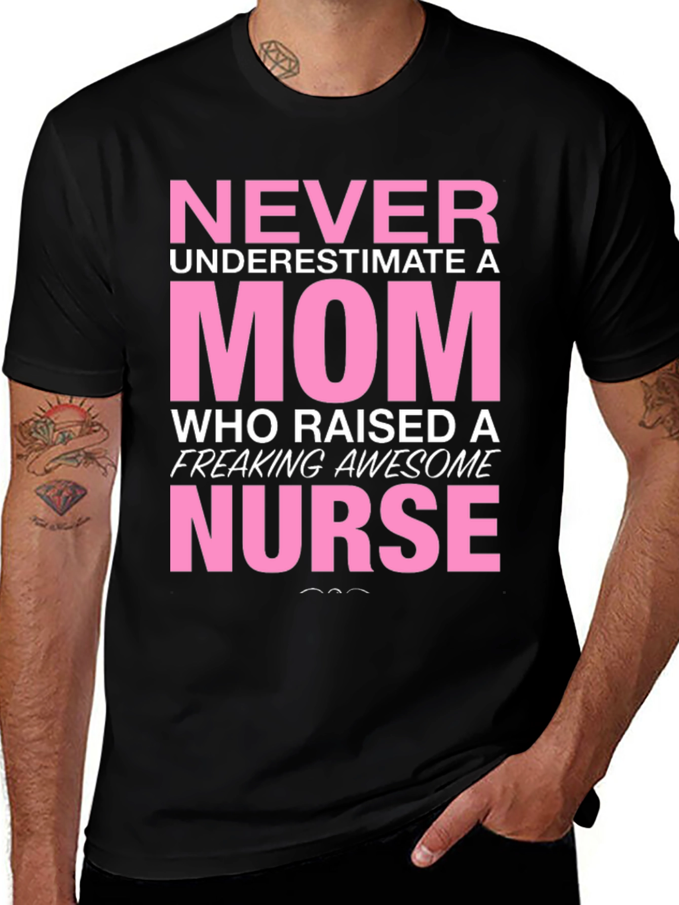 Variant 24 of Never Underestimate a Mom Nurse T-Shirt