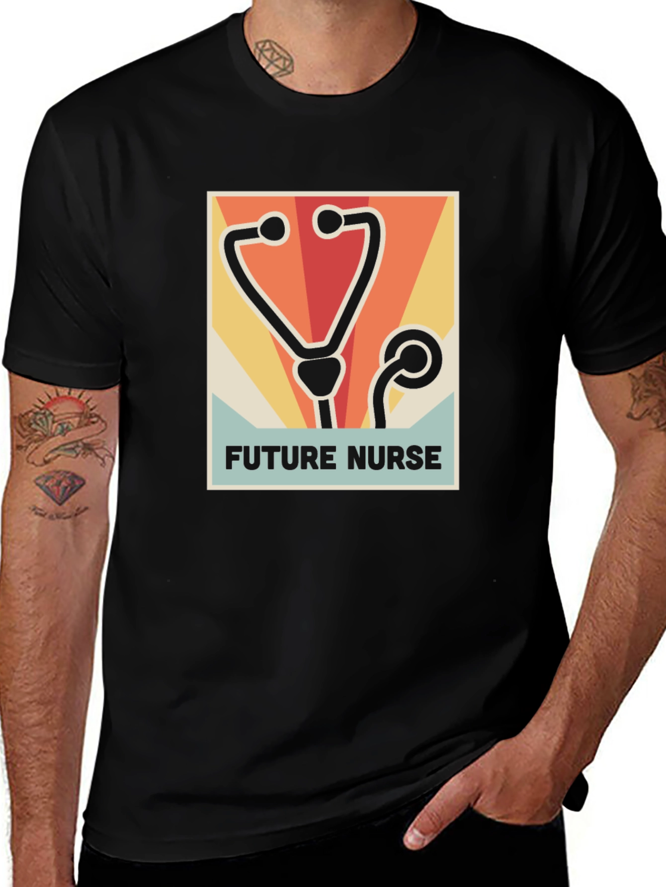 Variant 24 of Future Nurse T-Shirt, Stethoscope Graphic Tee