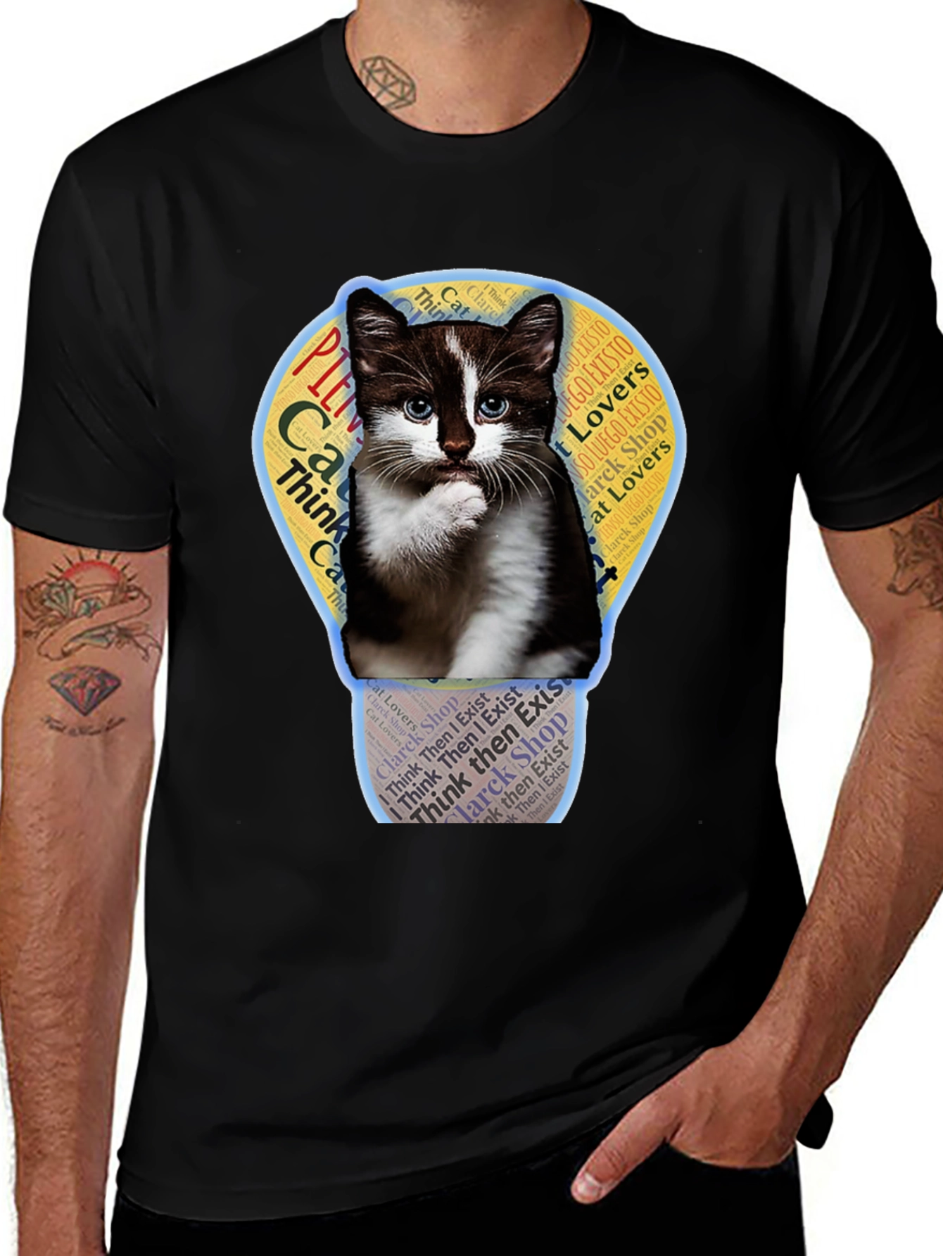 Variant 11 of Cat Lover T-Shirt -  I Think Therefore I Am