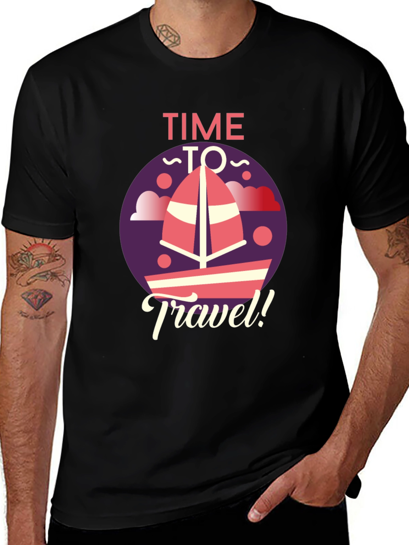 Time to Travel Graphic Tee - Black