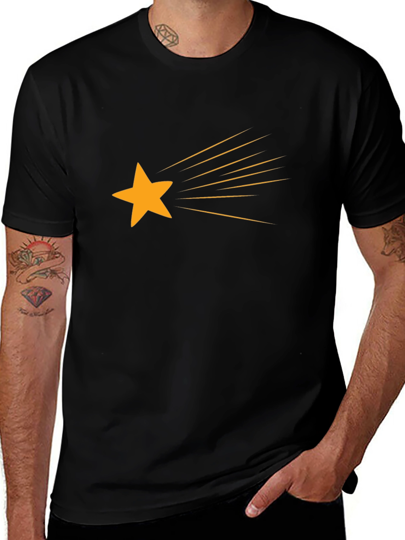 Black Shooting Star Graphic Tee - Black main image
