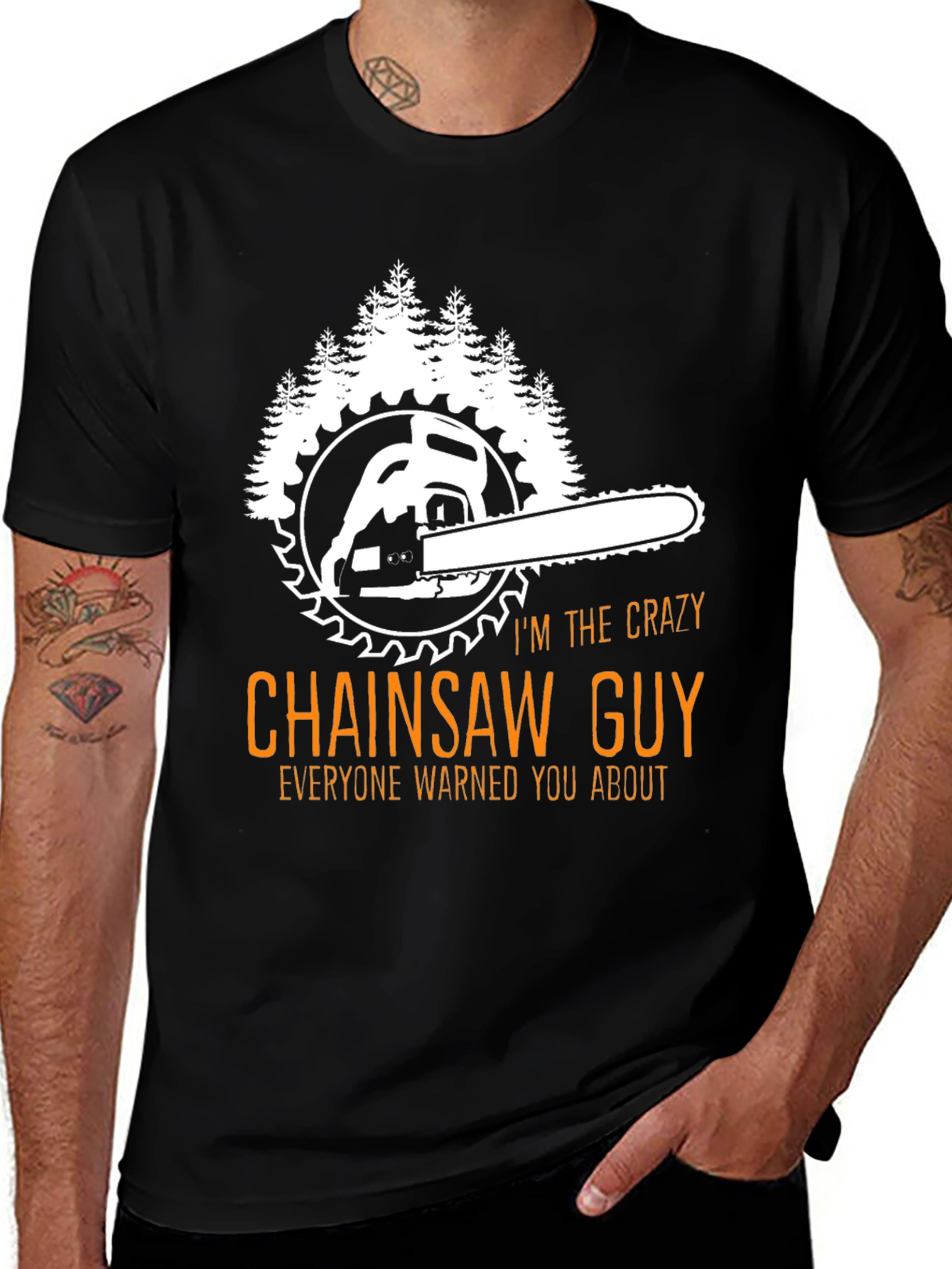 Variant 4 of Crazy Chainsaw Guy T-Shirt - Lumberjack Apparel