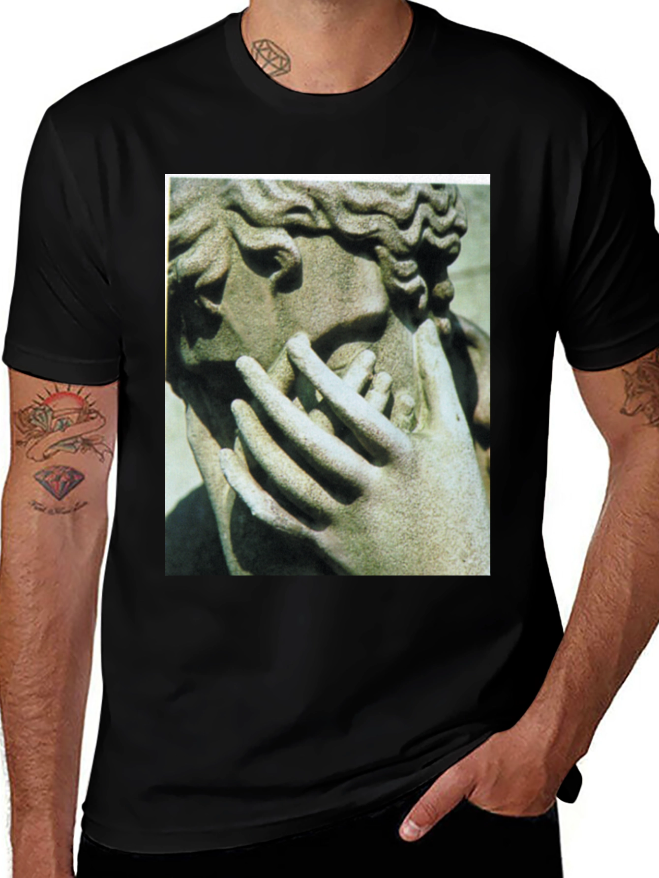 Variant 18 of Sculpture Graphic Tee - Artistic Menswear